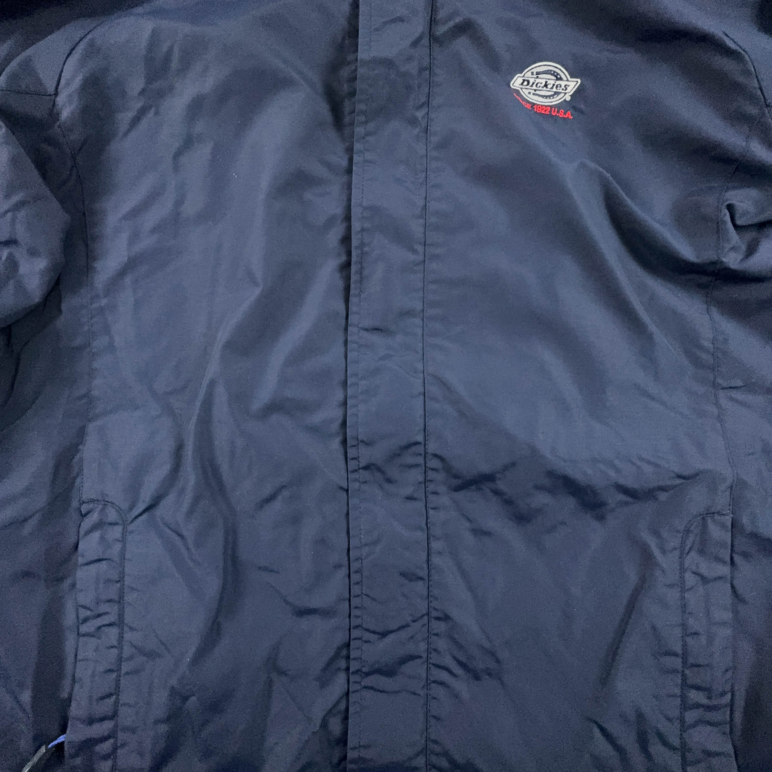 Giacca a vento Dickies blu waterproof con zip e cappuccio - Taglia XL uomo