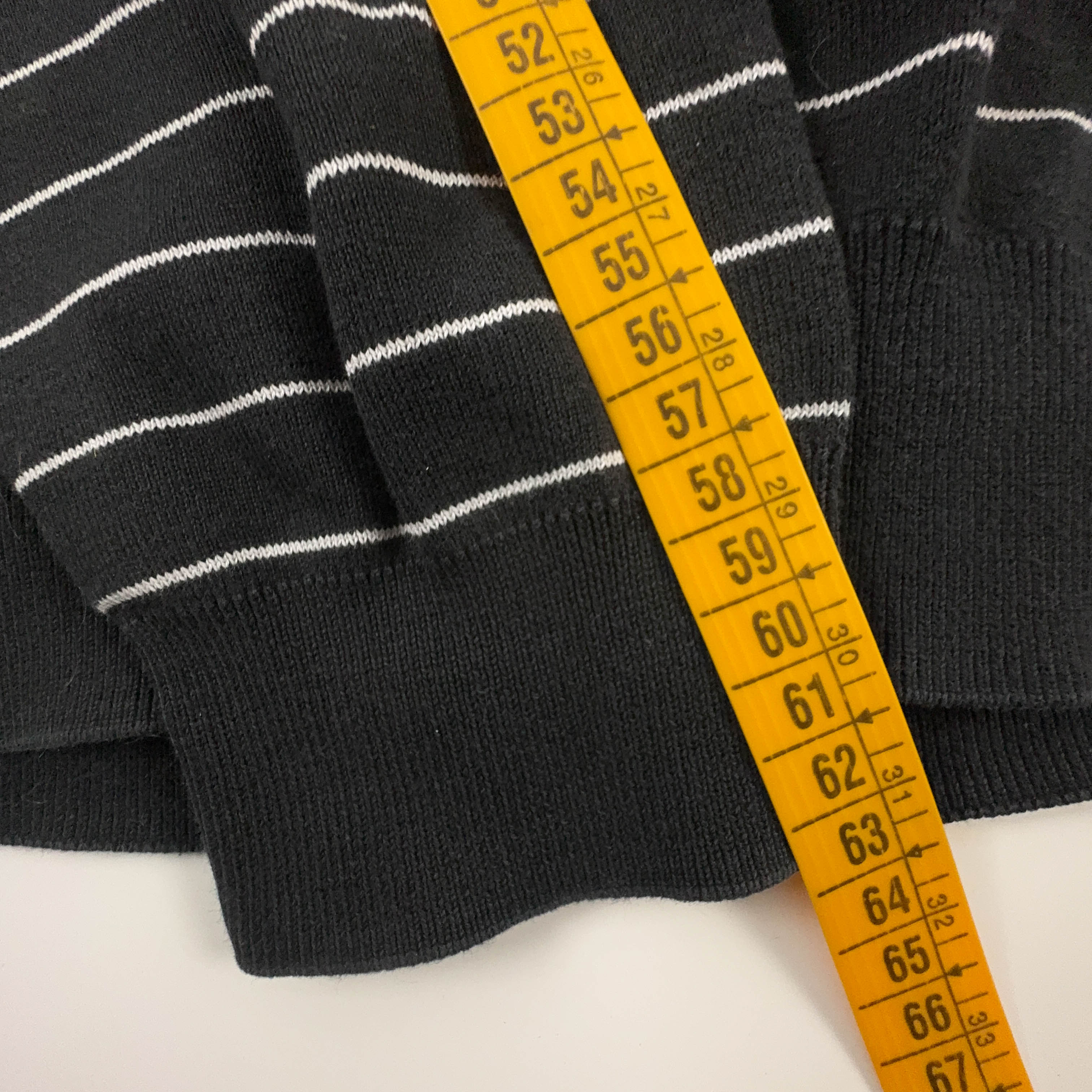 Maglione Ralph Lauren nero e bianco a righe scollo a V in cotone - Taglia L/XL uomo