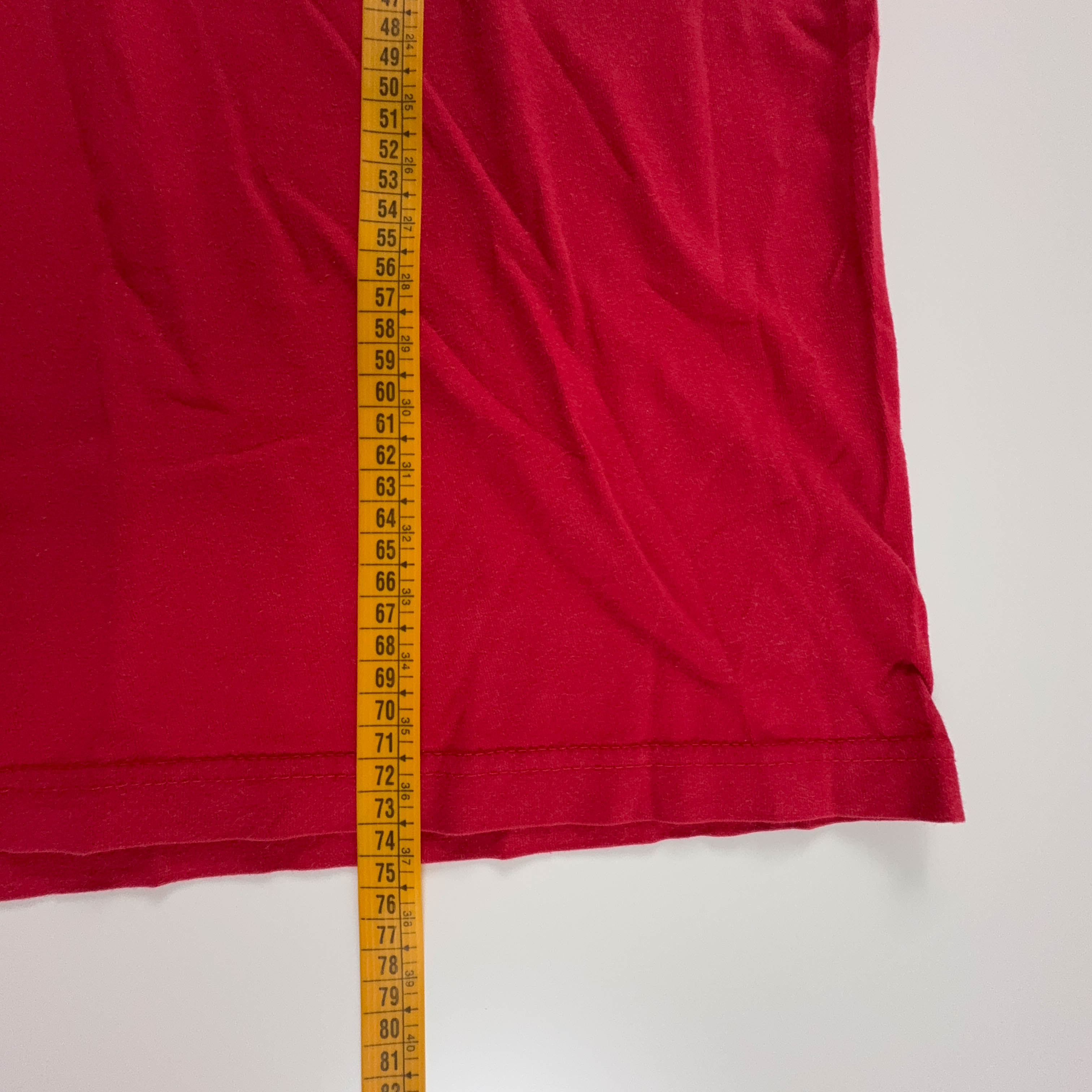 Nike Red Cotton T-Shirt with Printed Spellout Logo - Men's Size Large