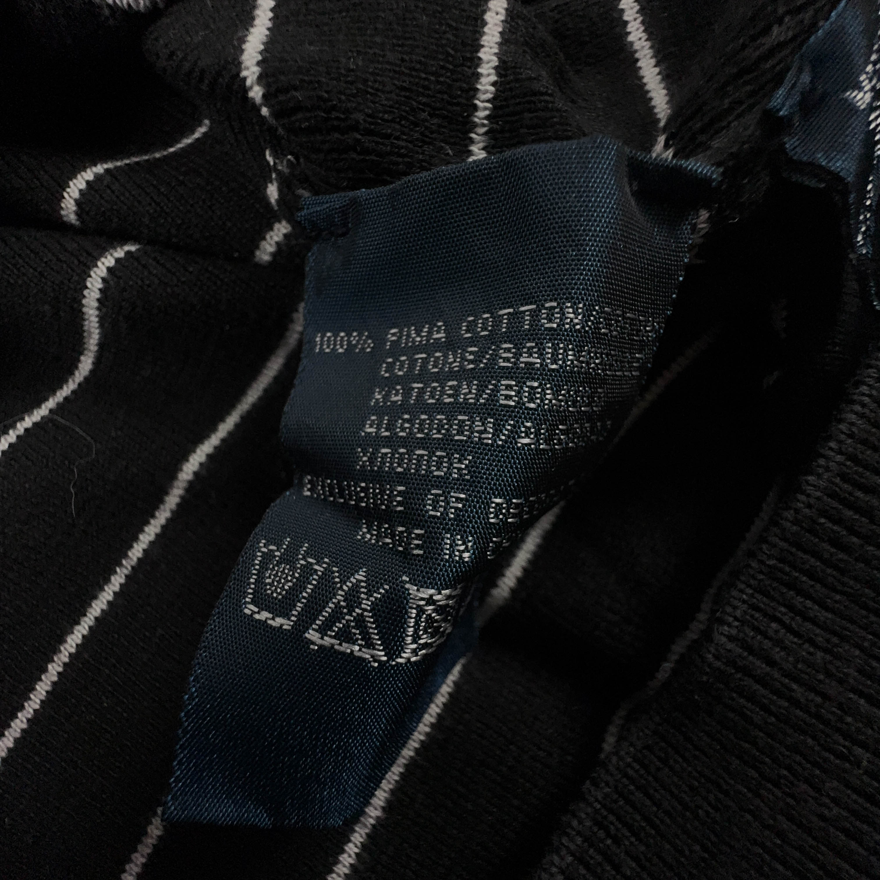 Maglione Ralph Lauren nero e bianco a righe scollo a V in cotone - Taglia L/XL uomo