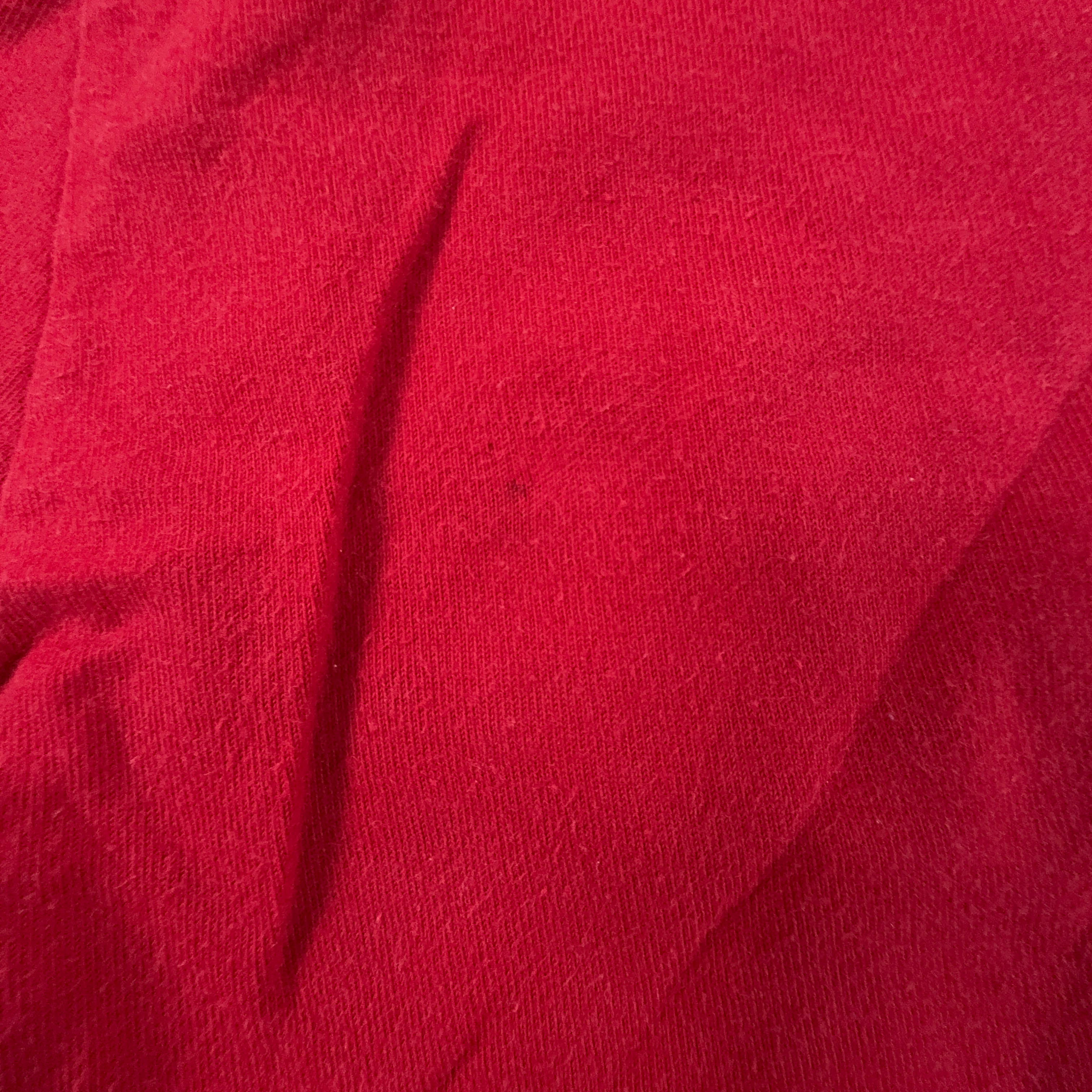 Nike Red Cotton T-Shirt with Printed Spellout Logo - Men's Size Large