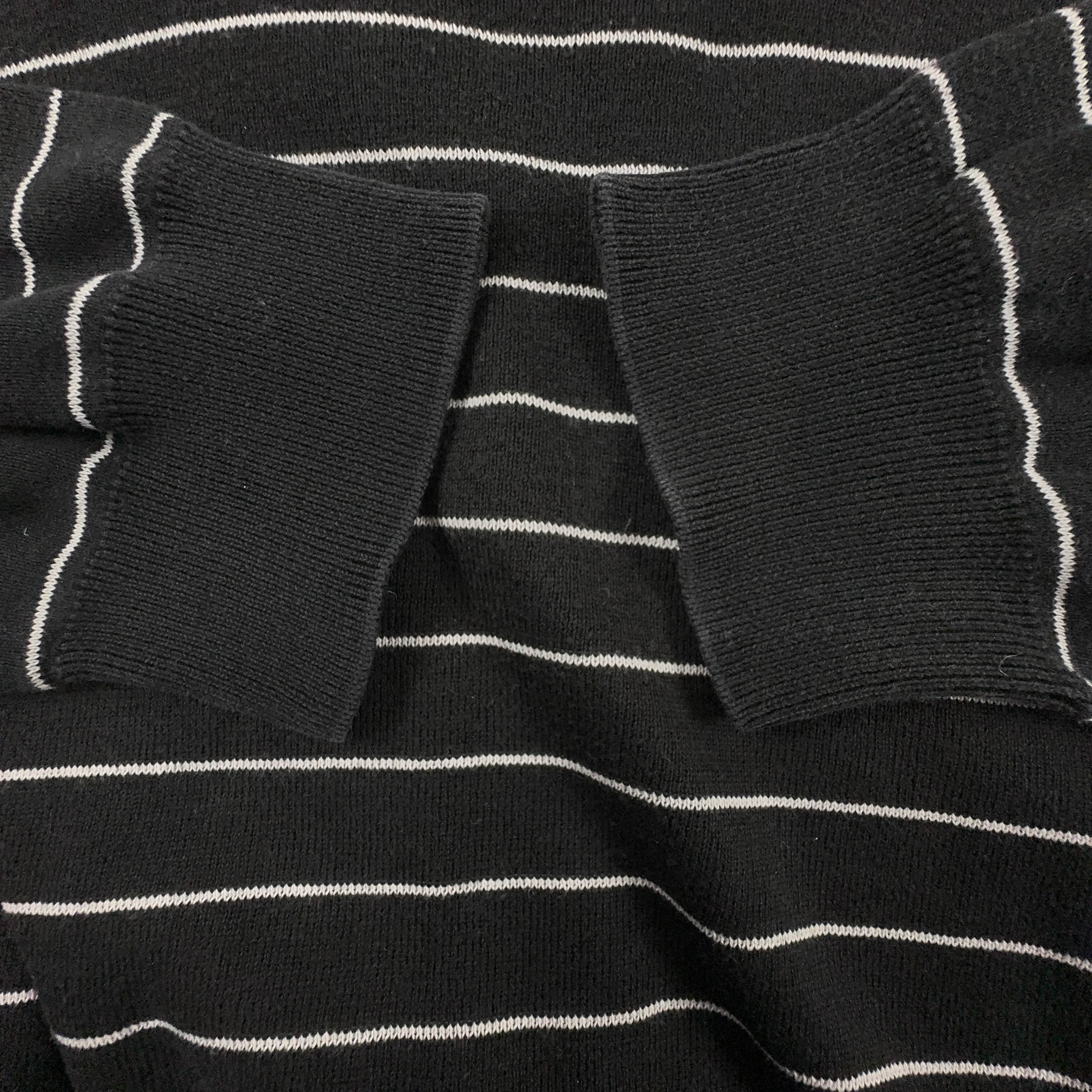 Maglione Ralph Lauren nero e bianco a righe scollo a V in cotone - Taglia L/XL uomo