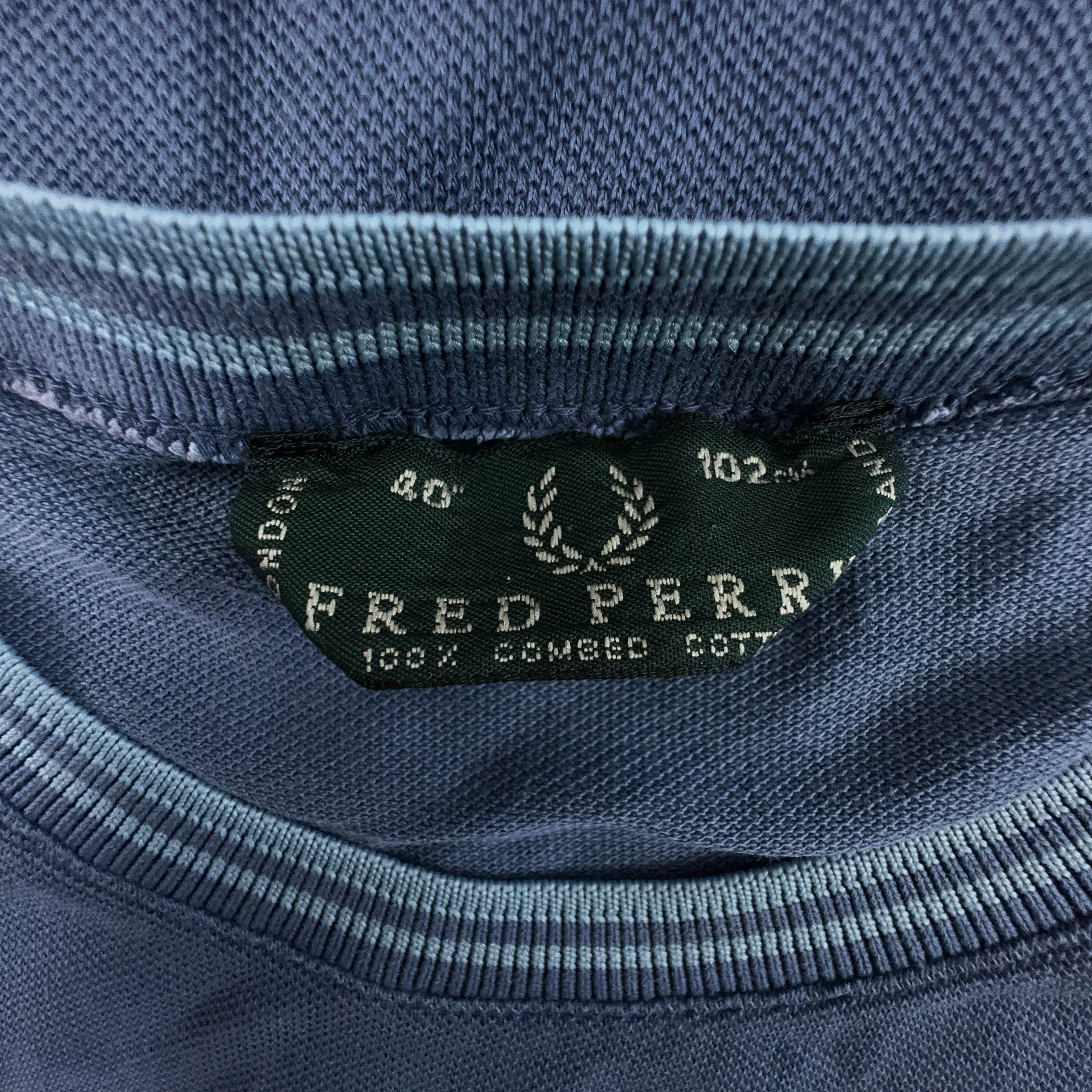 Fred Perry Blue Cotton T-Shirt - Size 40