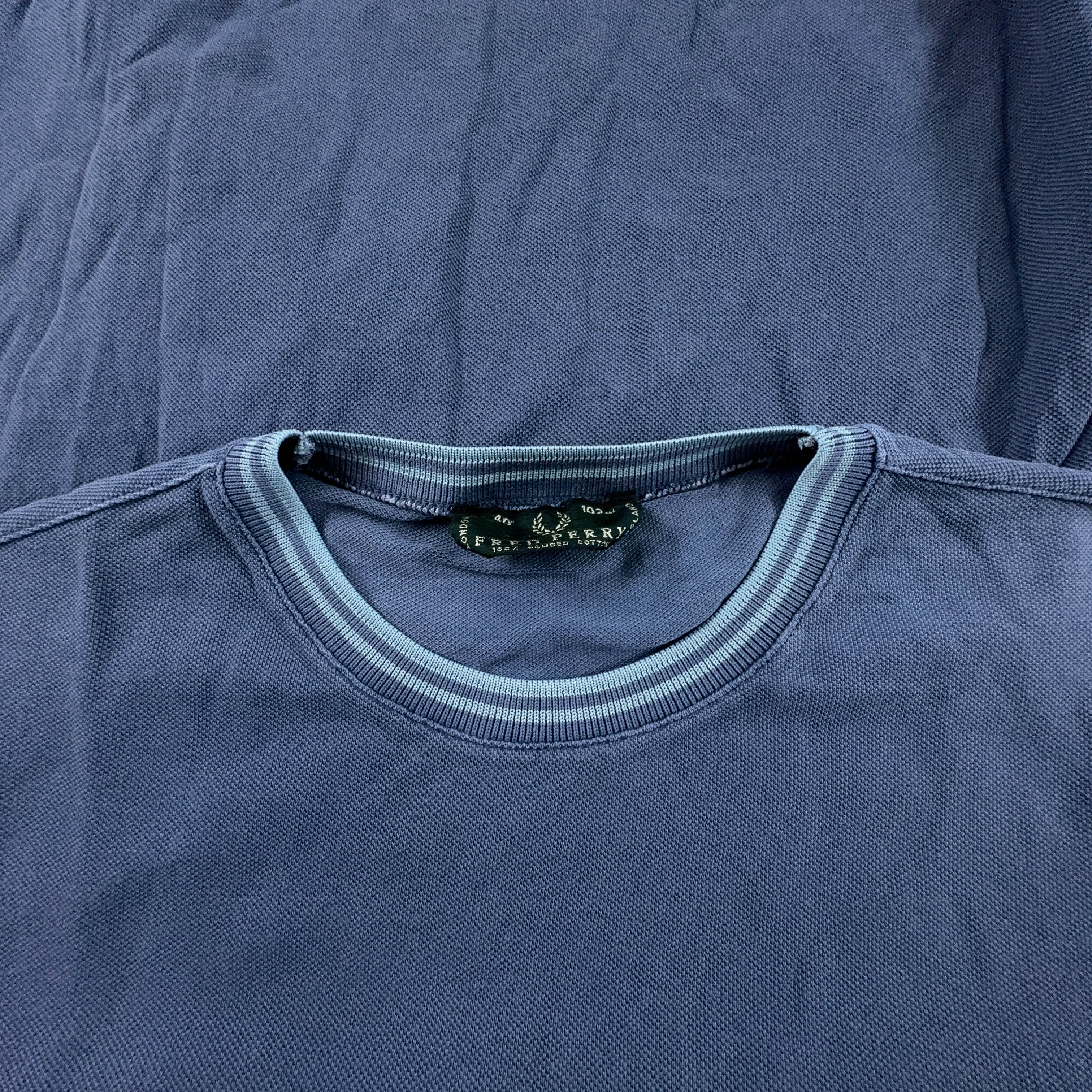 Fred Perry Blue Cotton T-Shirt - Size 40