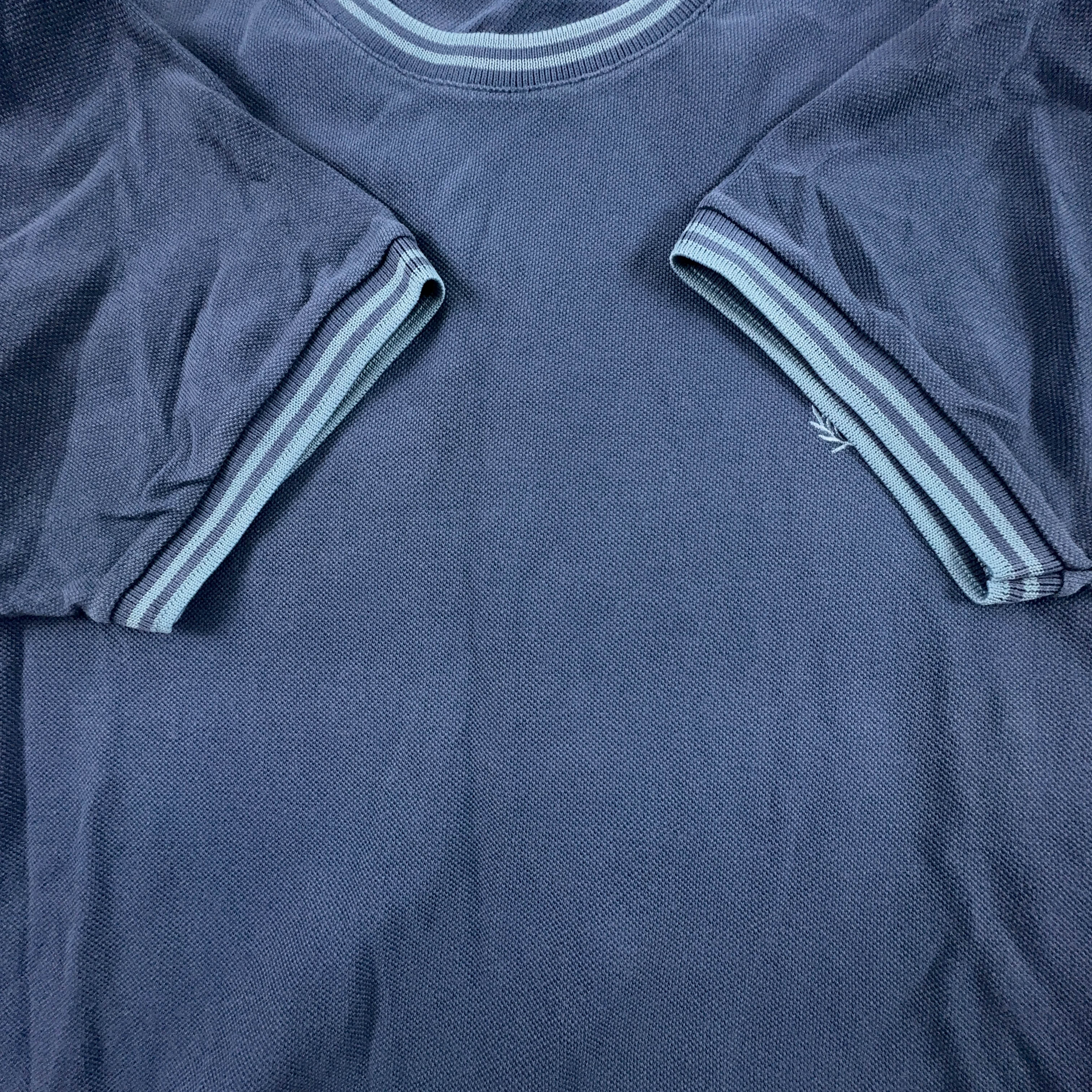 Fred Perry Blue Cotton T-Shirt - Size 40