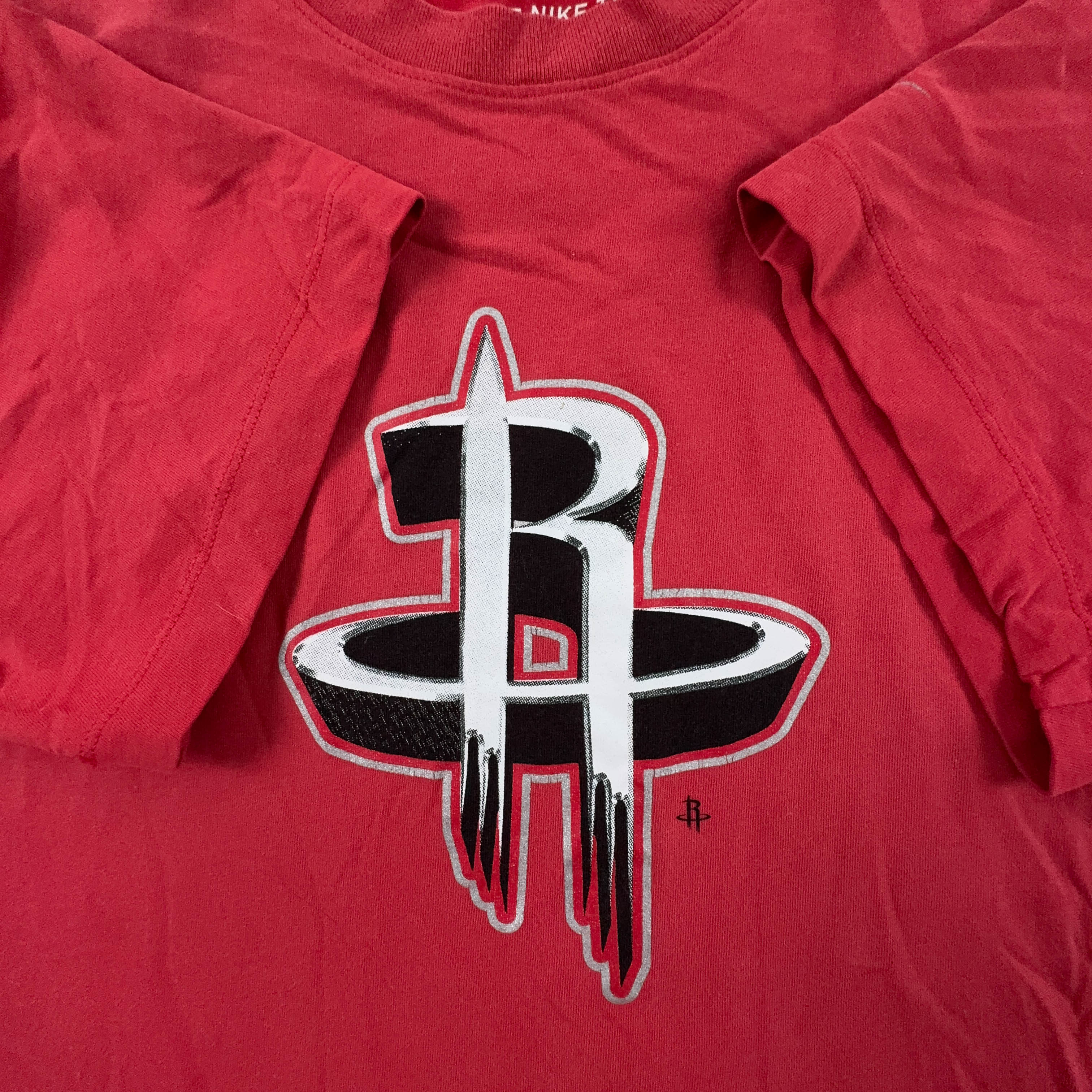 Red Nike Cotton T-Shirt with Print - Men's Size M