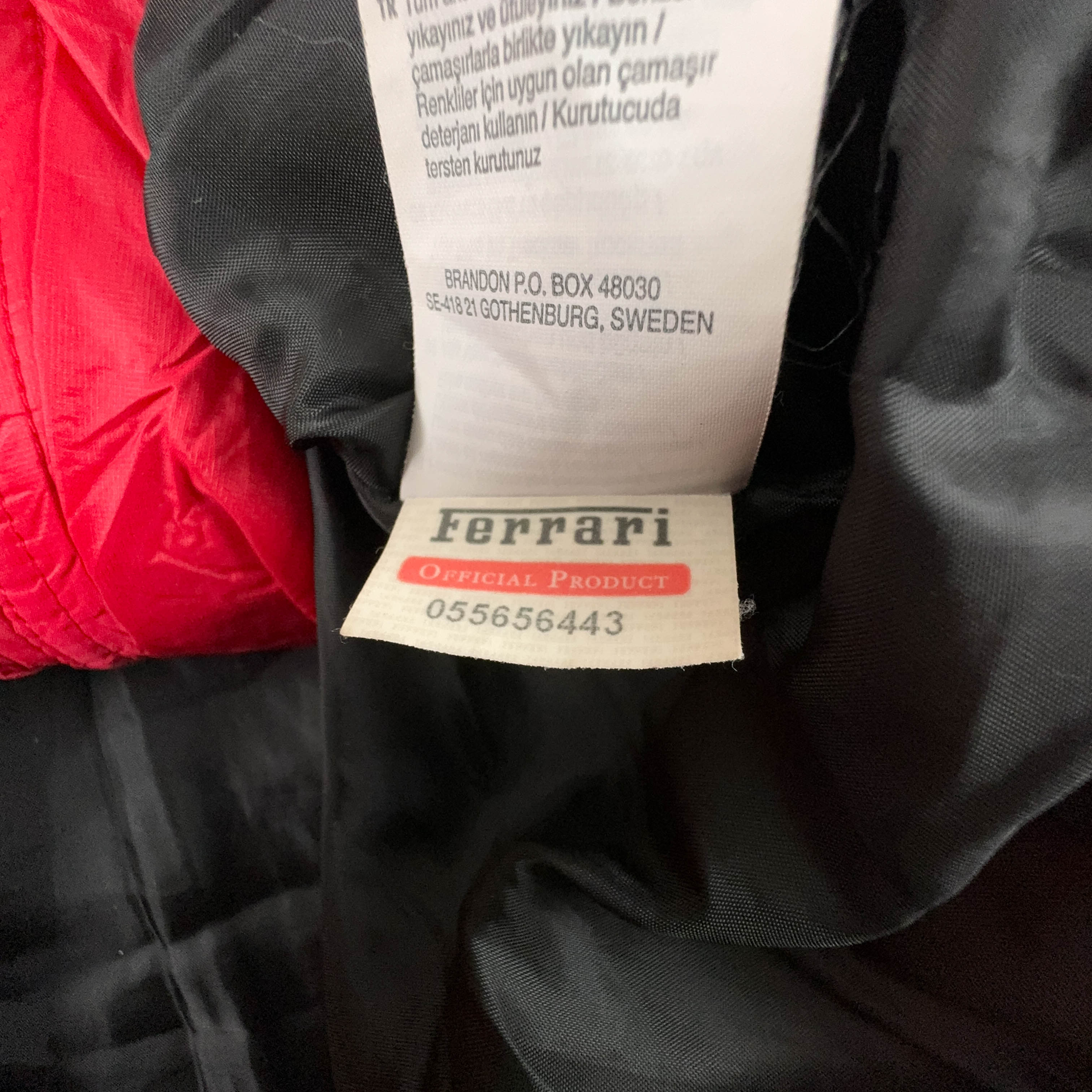 Piumino leggero Ferrari rosso con zip - Taglia XL uomo