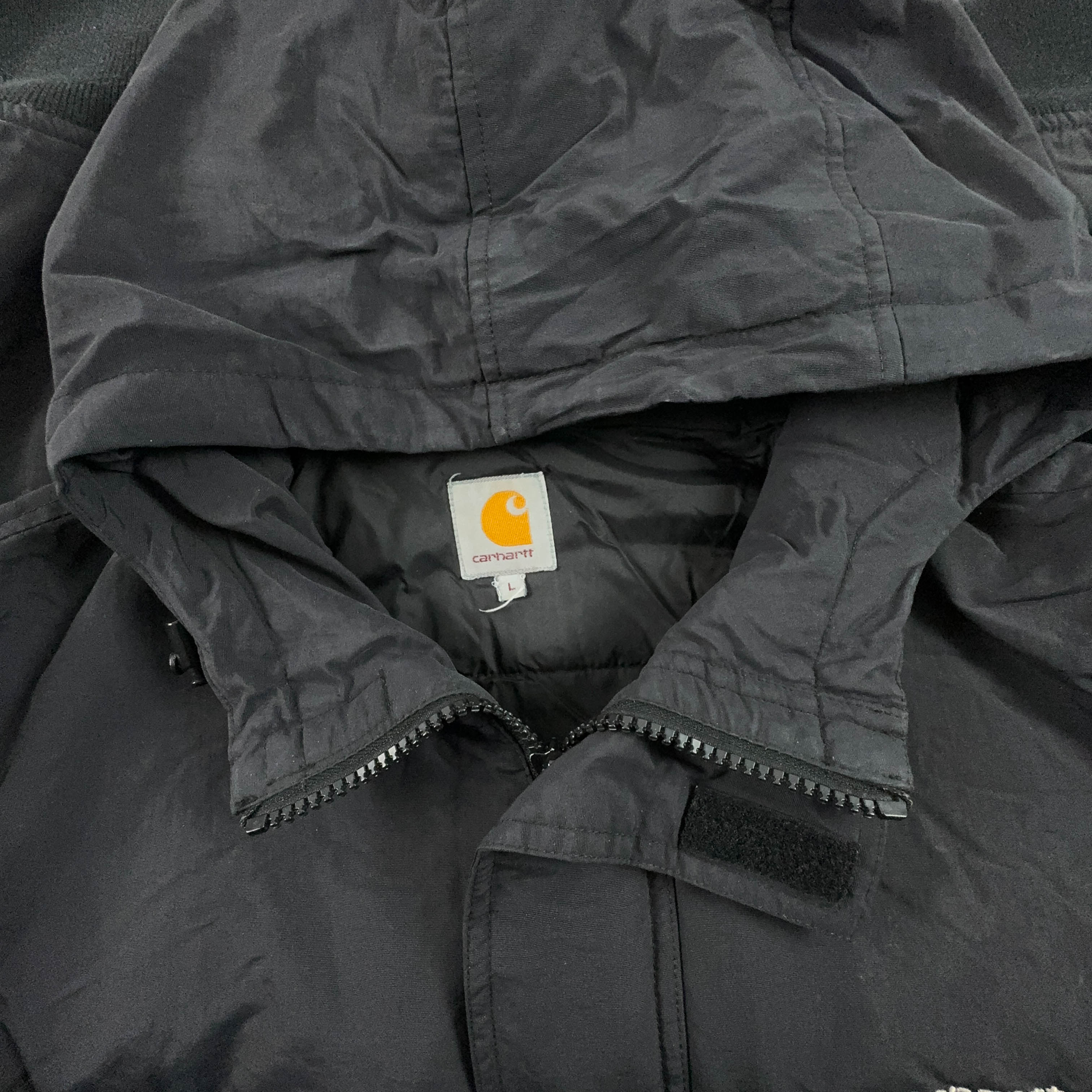 Carhartt Vintage 2000s Black Zip Up Hooded Jacket - Men's Size L
