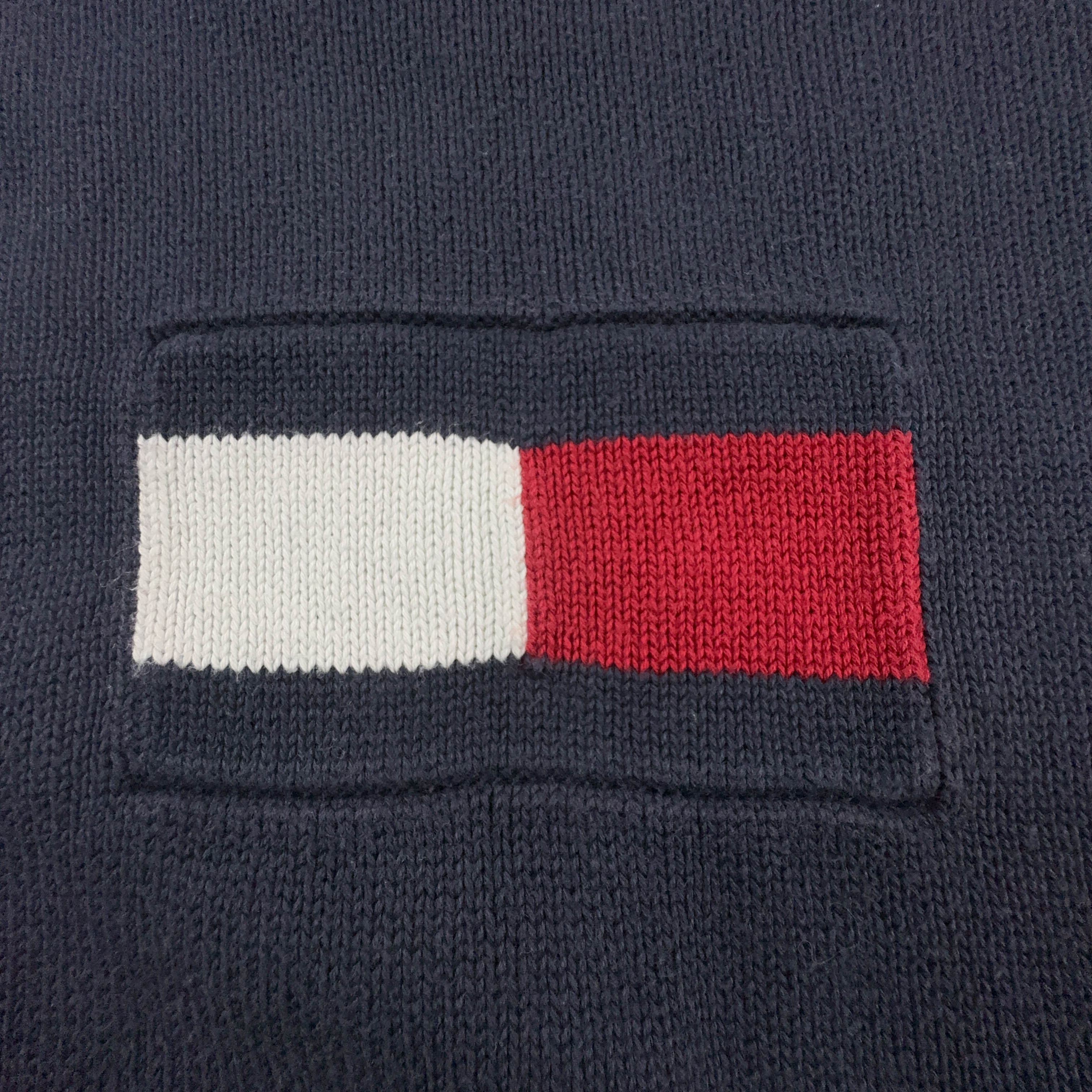 Maglione Tommy Hilfiger blu a girocollo con bandiera 100% cotone - Taglia L uomo