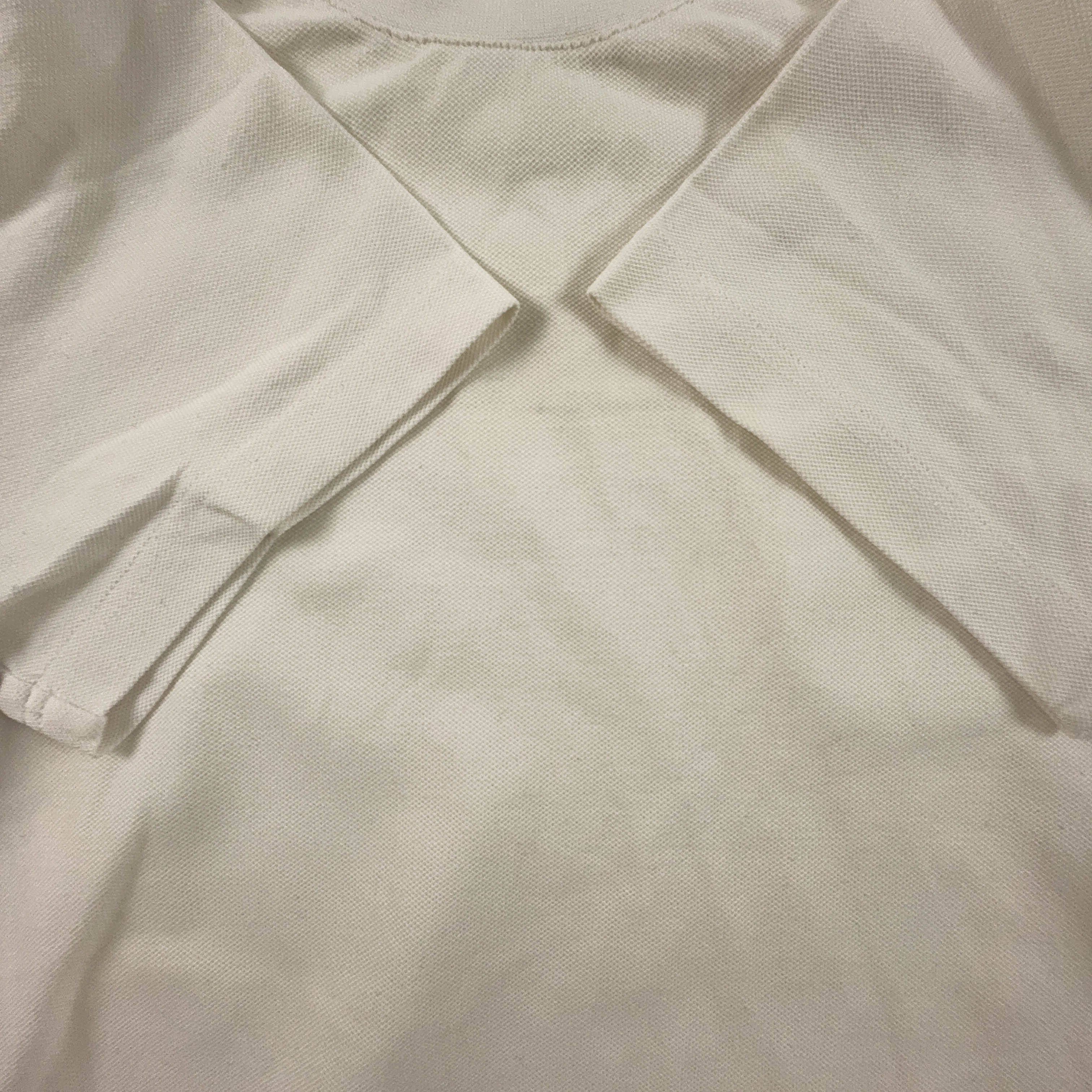 Lacoste Cream White Cotton T-Shirt - Men's Size 4