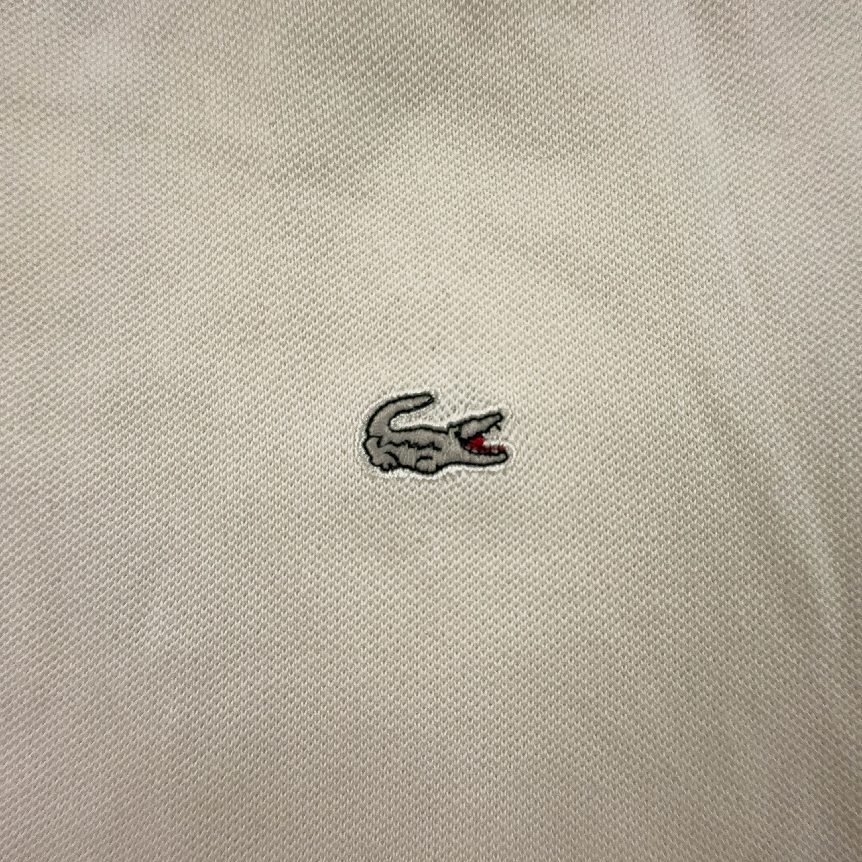 Lacoste Cream White Cotton T-Shirt - Men's Size 4
