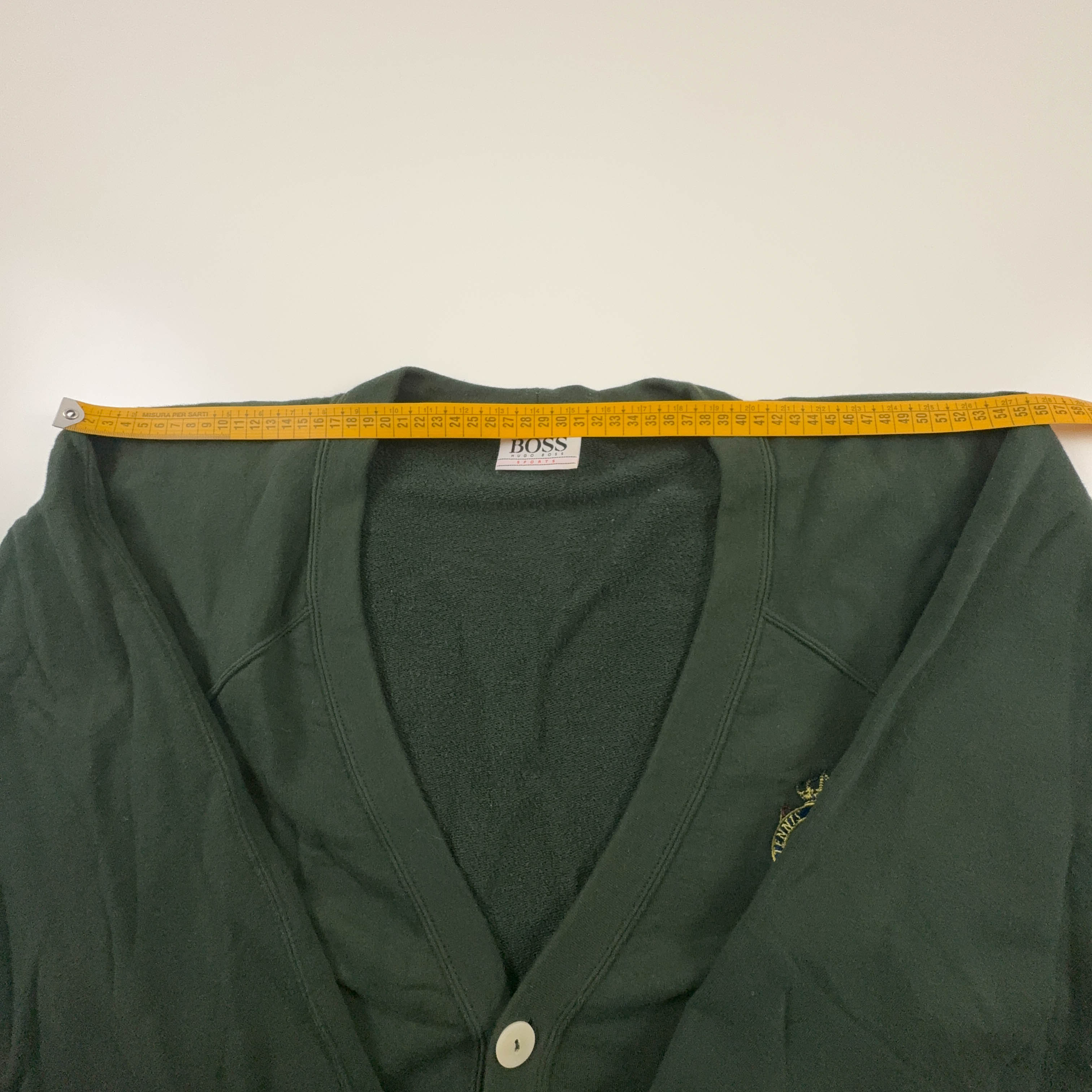 Cardigan Hugo Boss Vintage verde 100% cotone anni 80 90 - Taglia L uomo