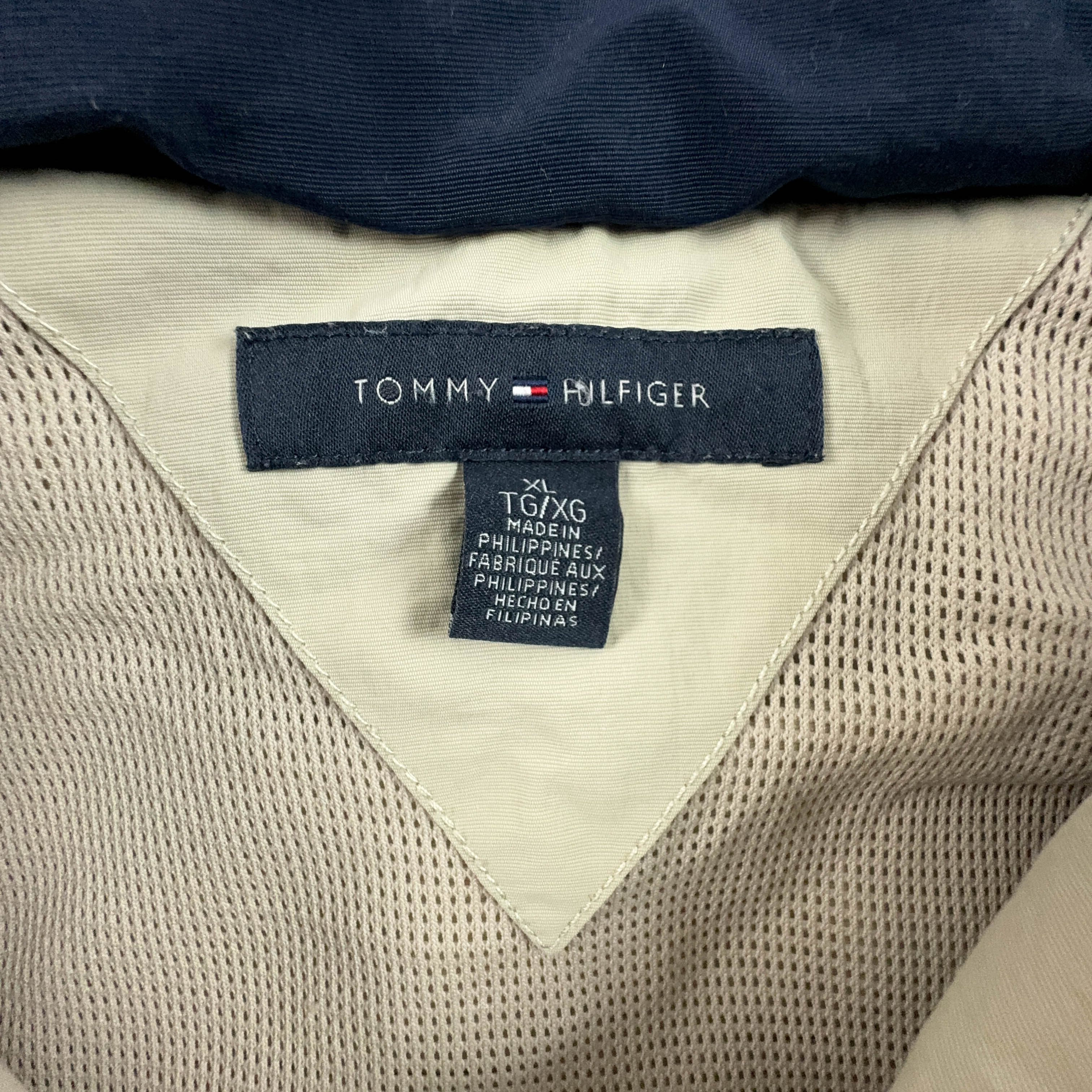 Giacca Harrington Tommy Hilfiger beige con zip - Taglia L/XL uomo