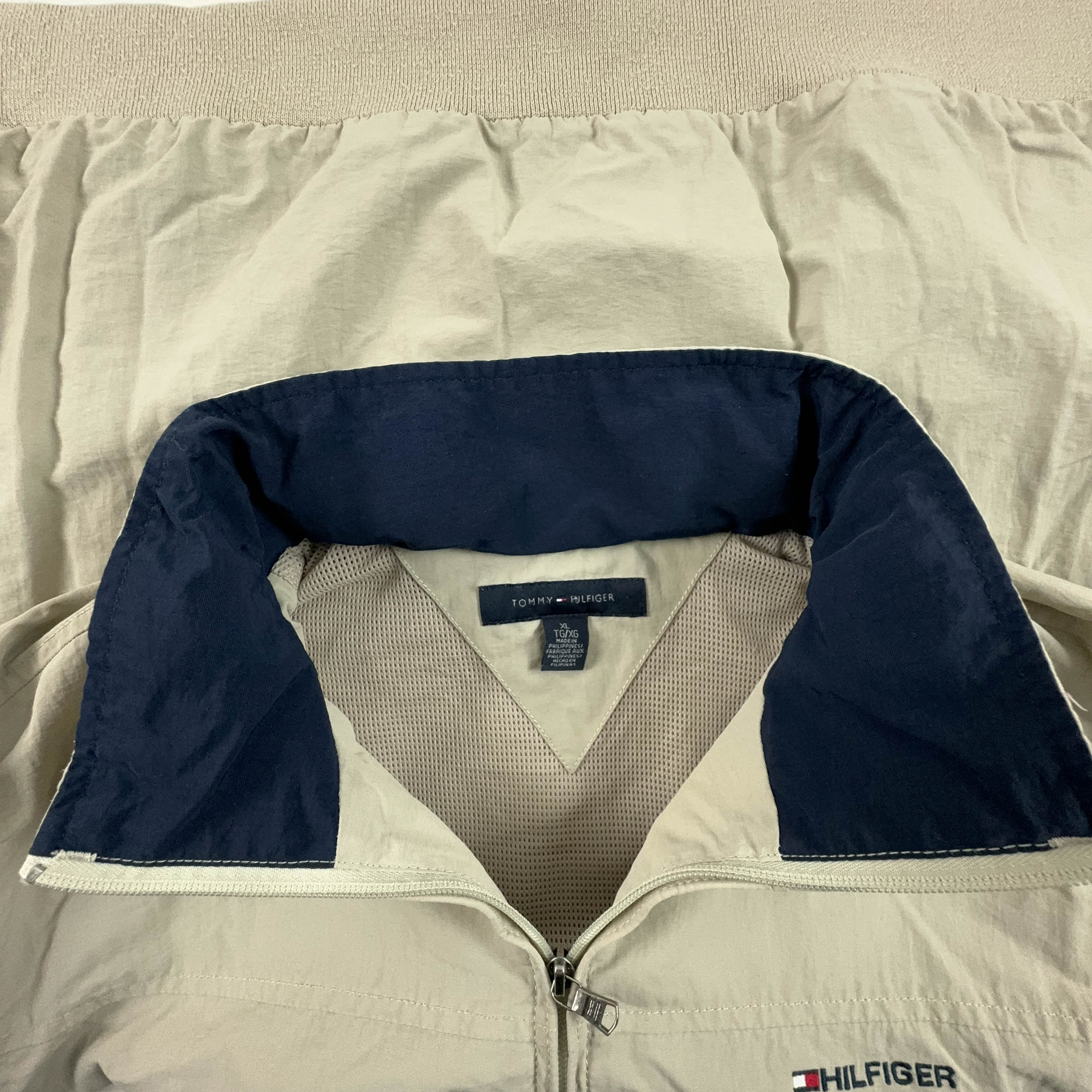 Giacca Harrington Tommy Hilfiger beige con zip - Taglia L/XL uomo