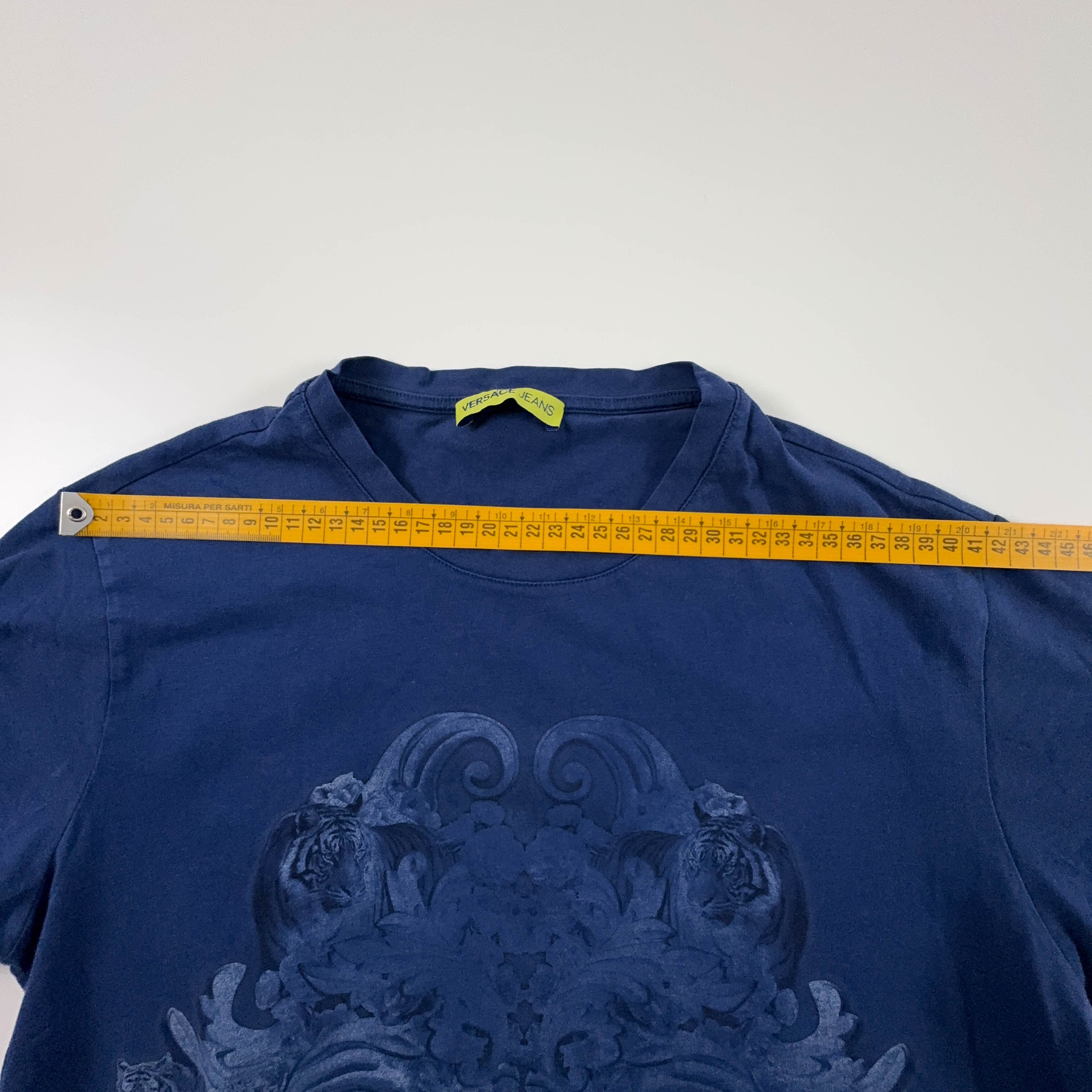 Versace Blue Cotton T-Shirt with Print - Men's Size S