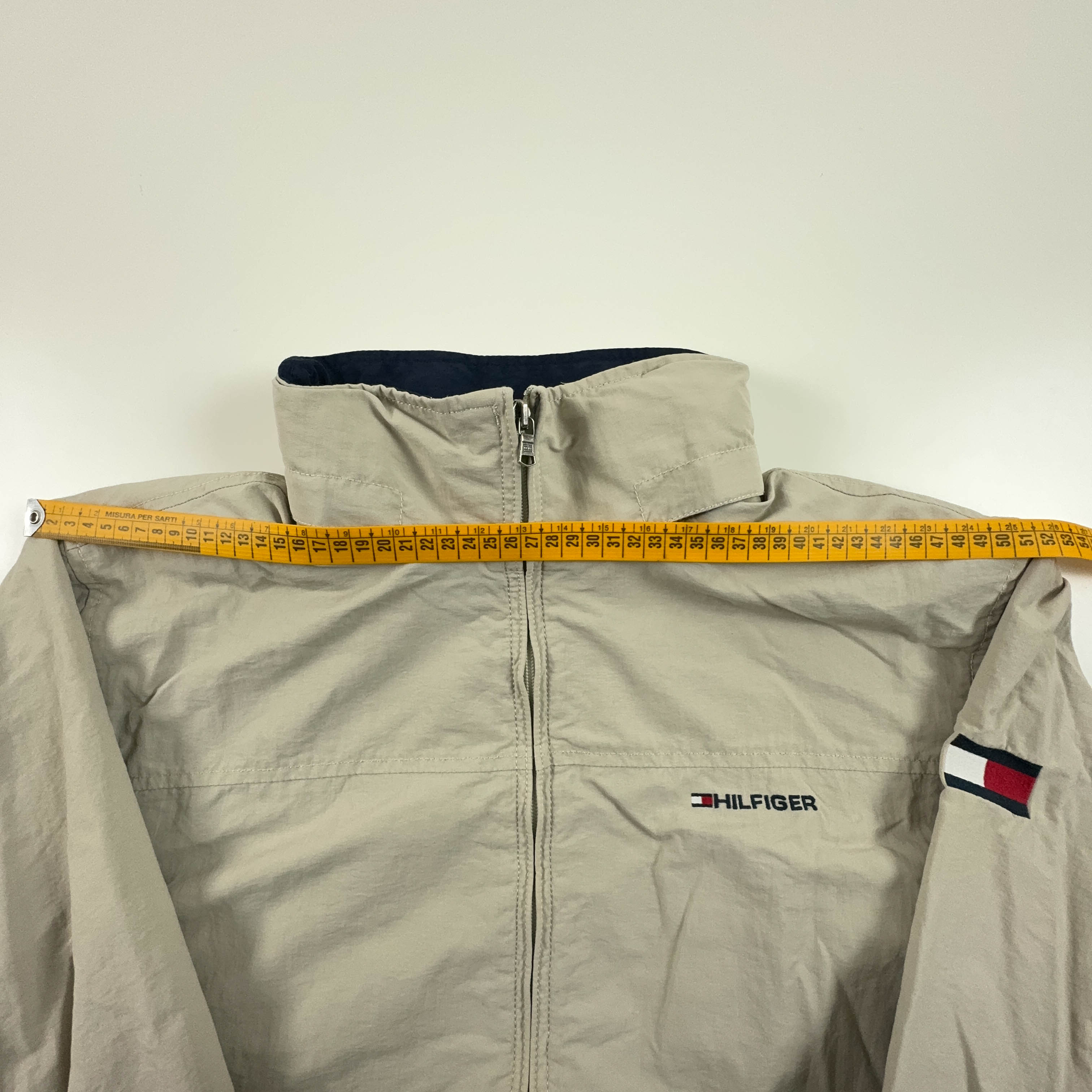 Giacca Harrington Tommy Hilfiger beige con zip - Taglia L/XL uomo
