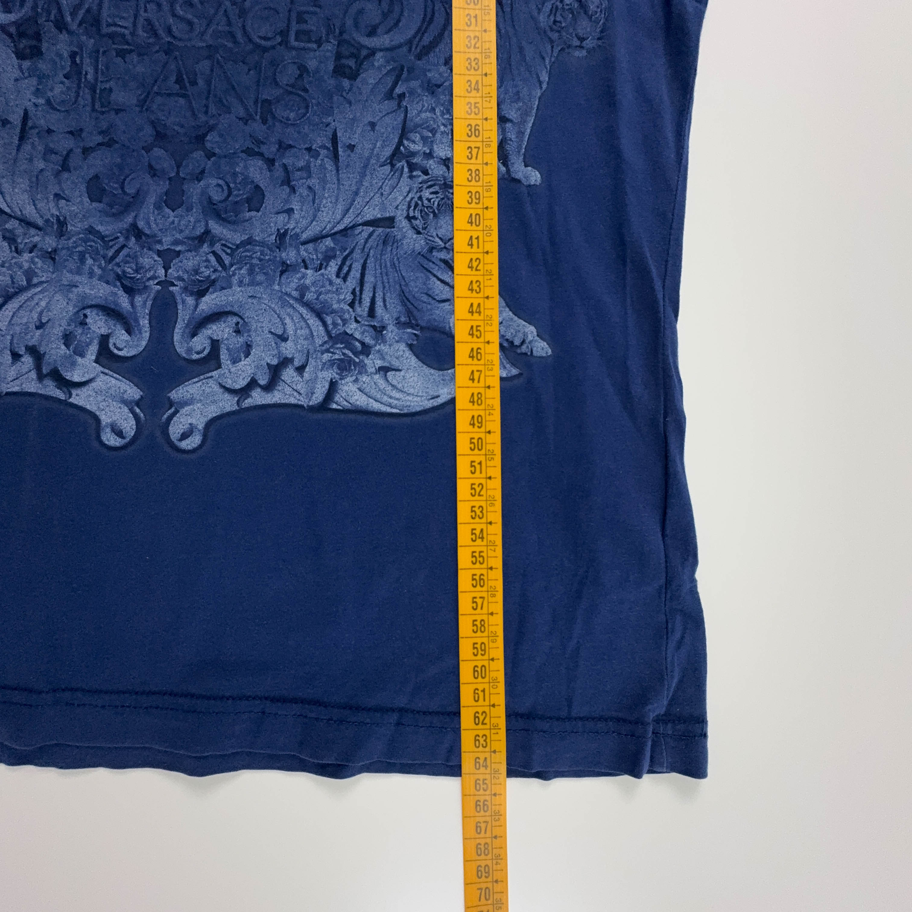 Versace Blue Cotton T-Shirt with Print - Men's Size S