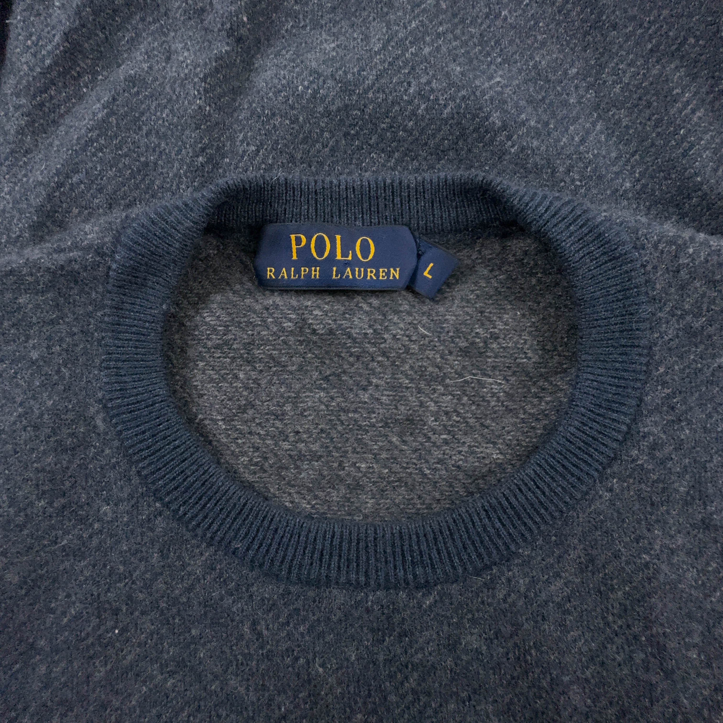 Maglione Ralph Lauren blu a girocollo 100% lana merino - Taglia M/L uomo
