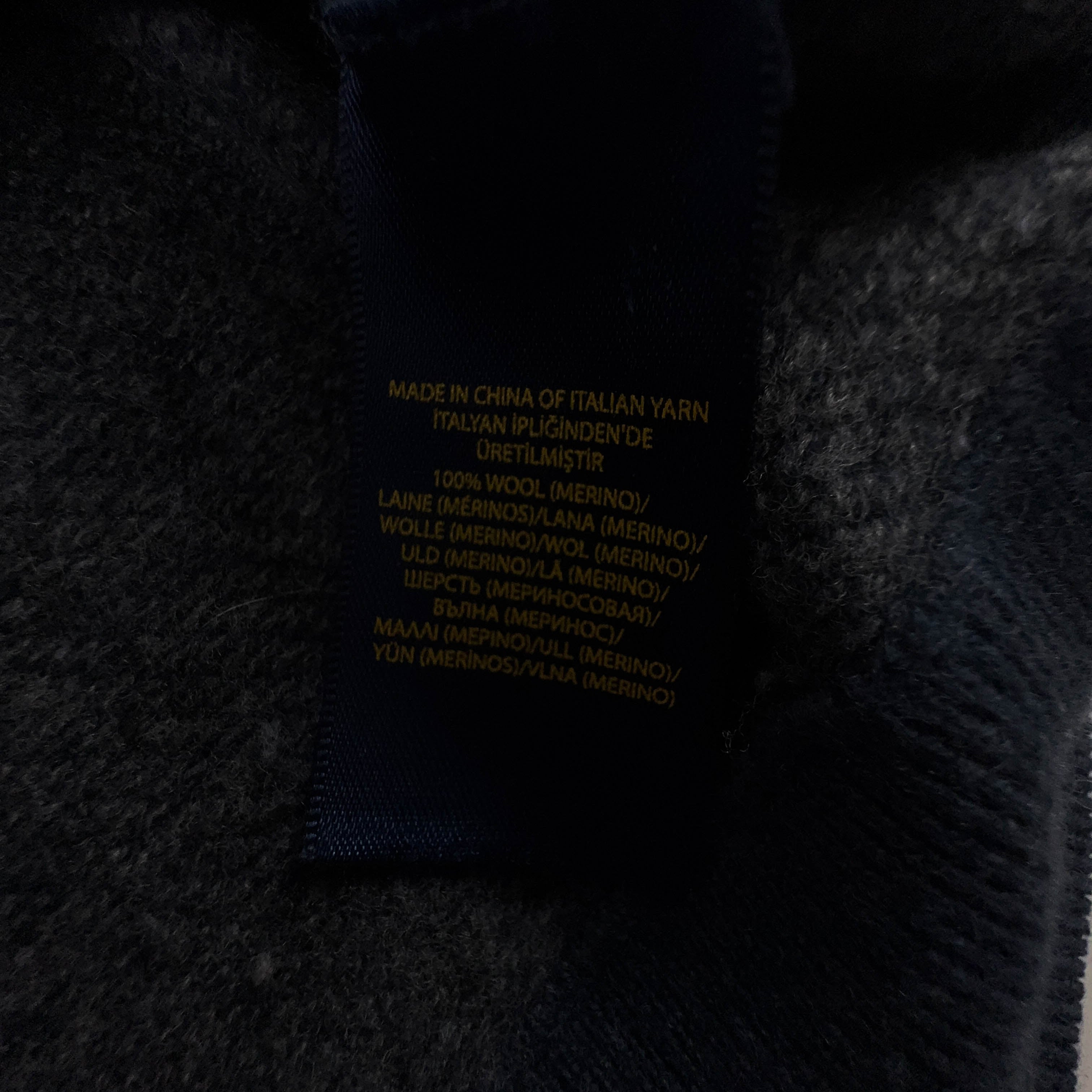 Maglione Ralph Lauren blu a girocollo 100% lana merino - Taglia M/L uomo