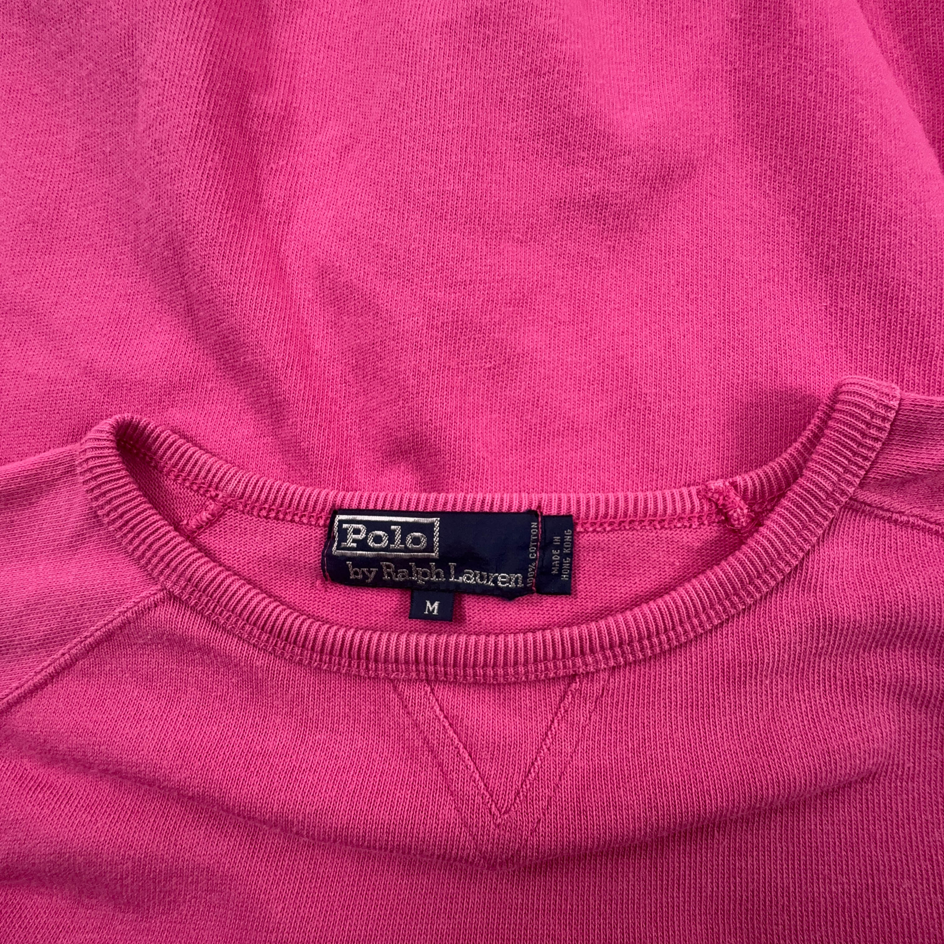 Maglione Ralph Lauren rosa a girocollo 100% cotone - Taglia M uomo