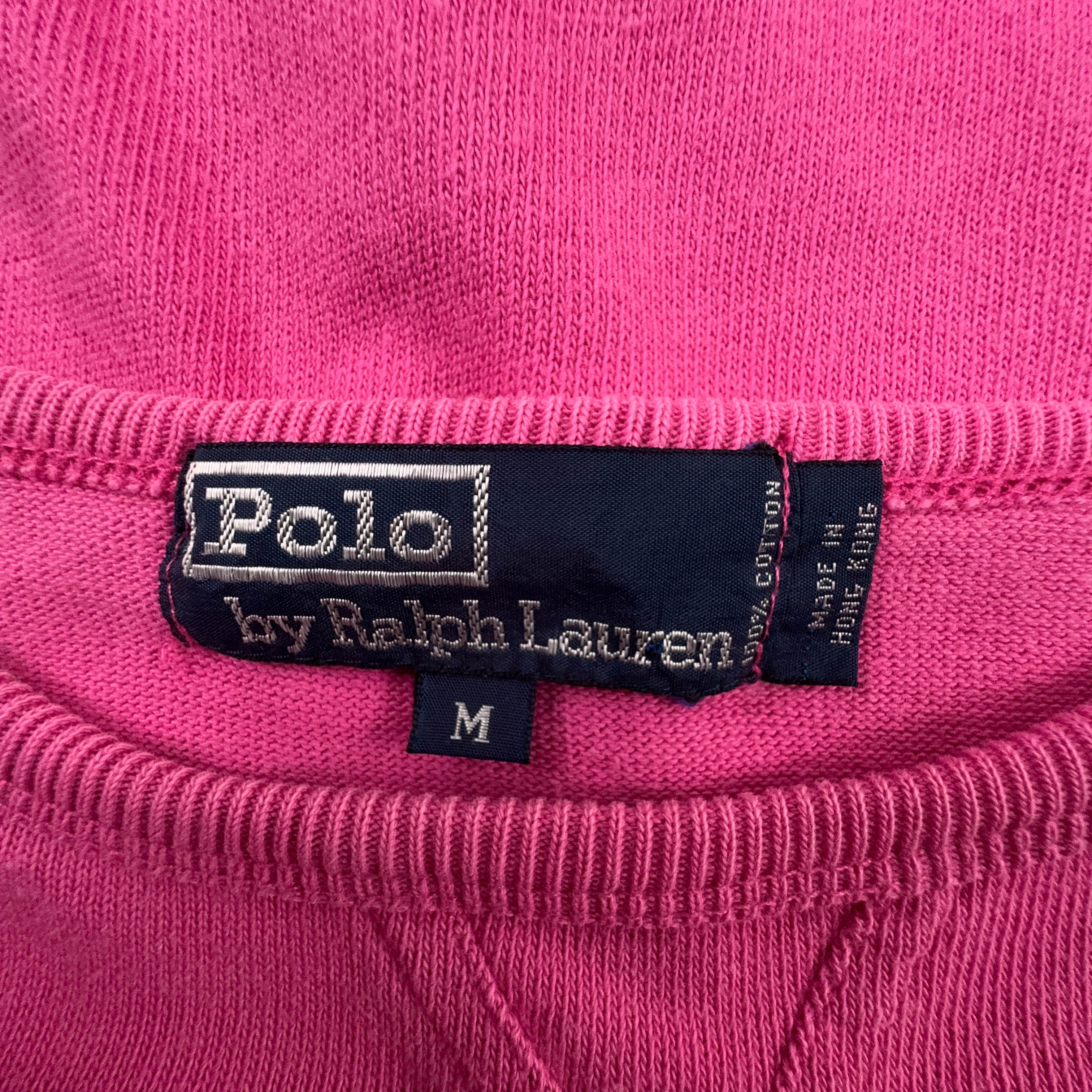 Maglione Ralph Lauren rosa a girocollo 100% cotone - Taglia M uomo