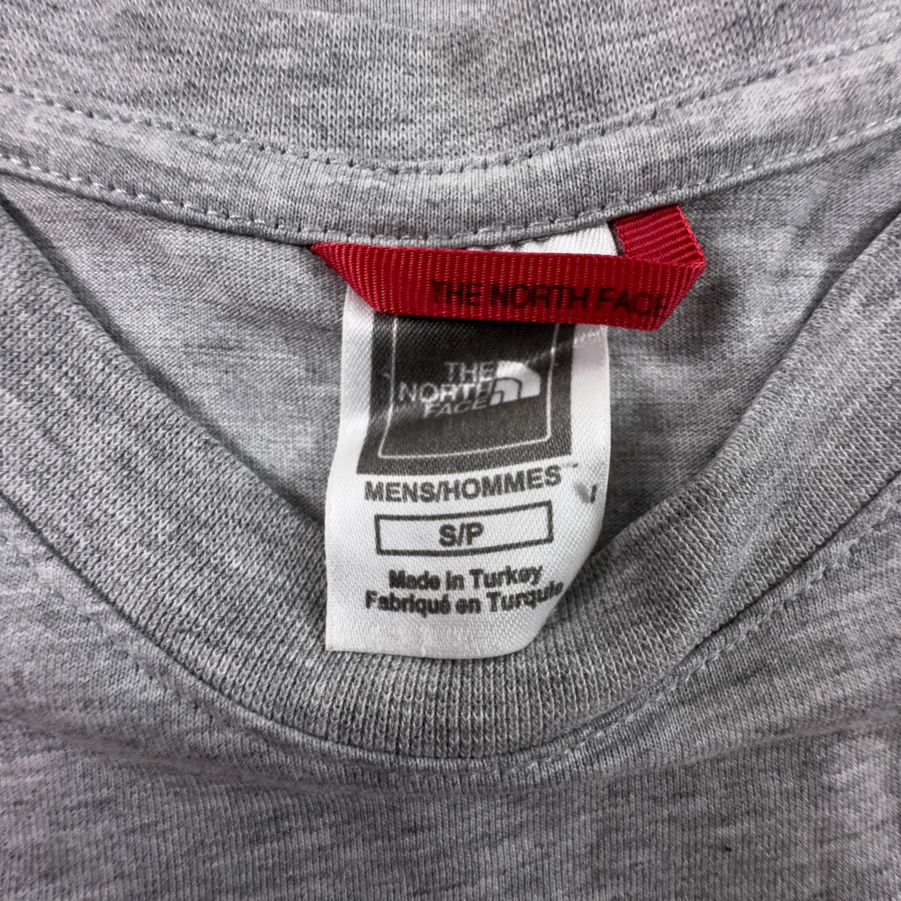 The North Face Grey Cotton T-Shirt with Print - Men's Size S/M