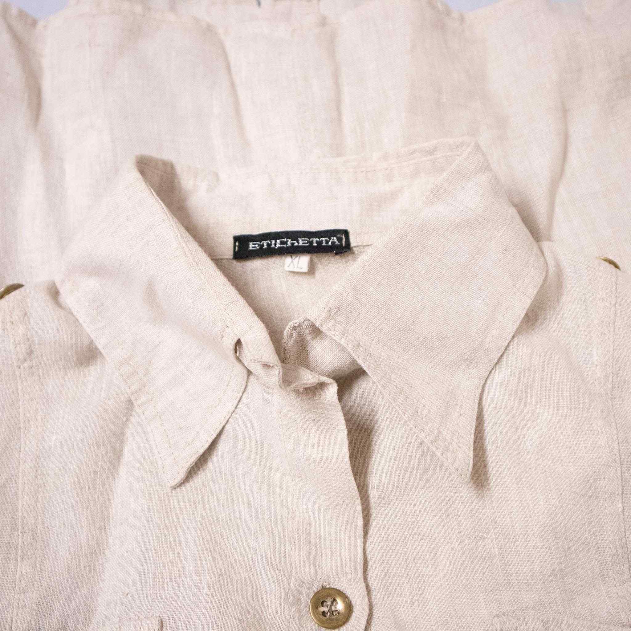 Vintage 100% linen shirt - Size L