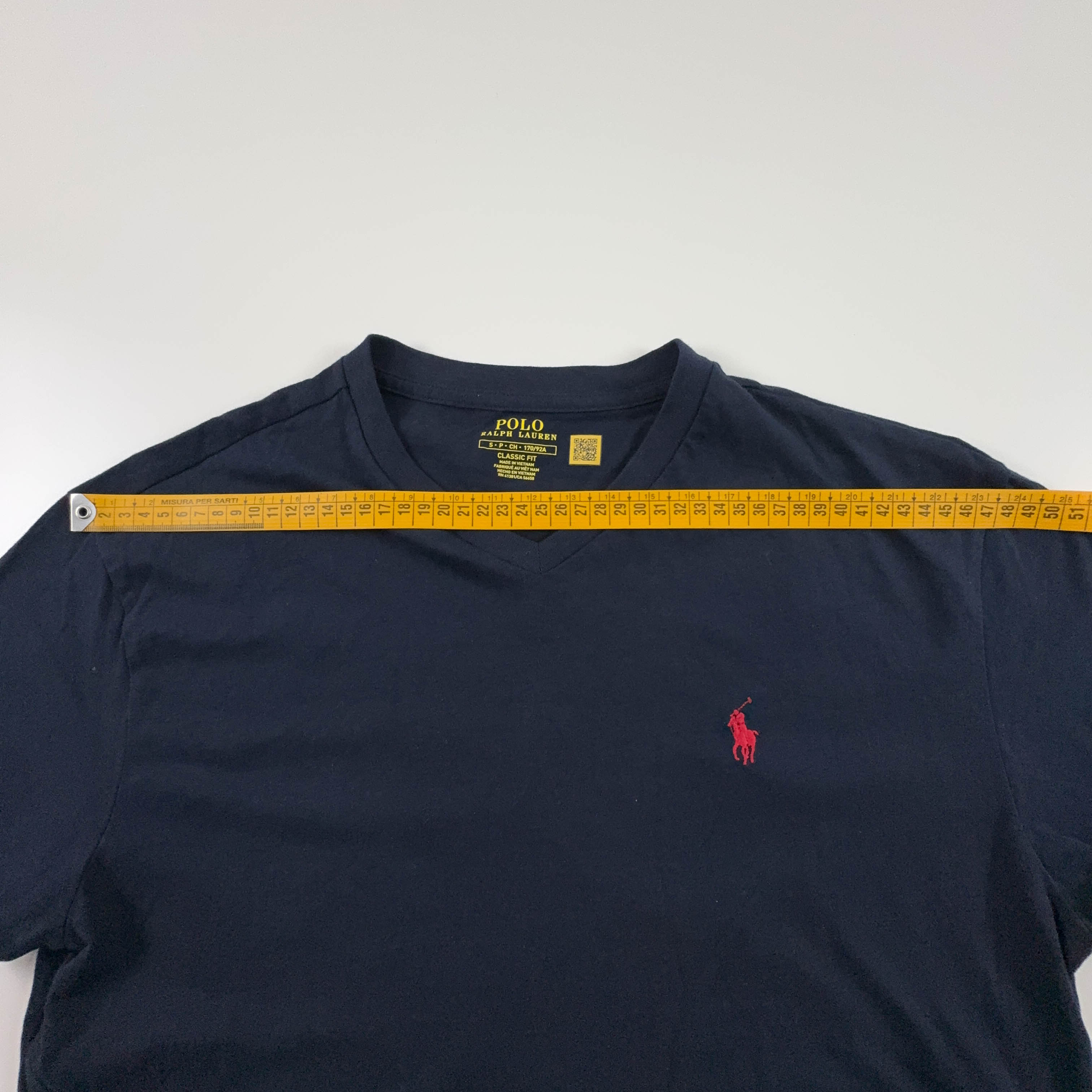 Ralph Lauren Dark Blue Cotton V-Neck T-Shirt - Men's Size S