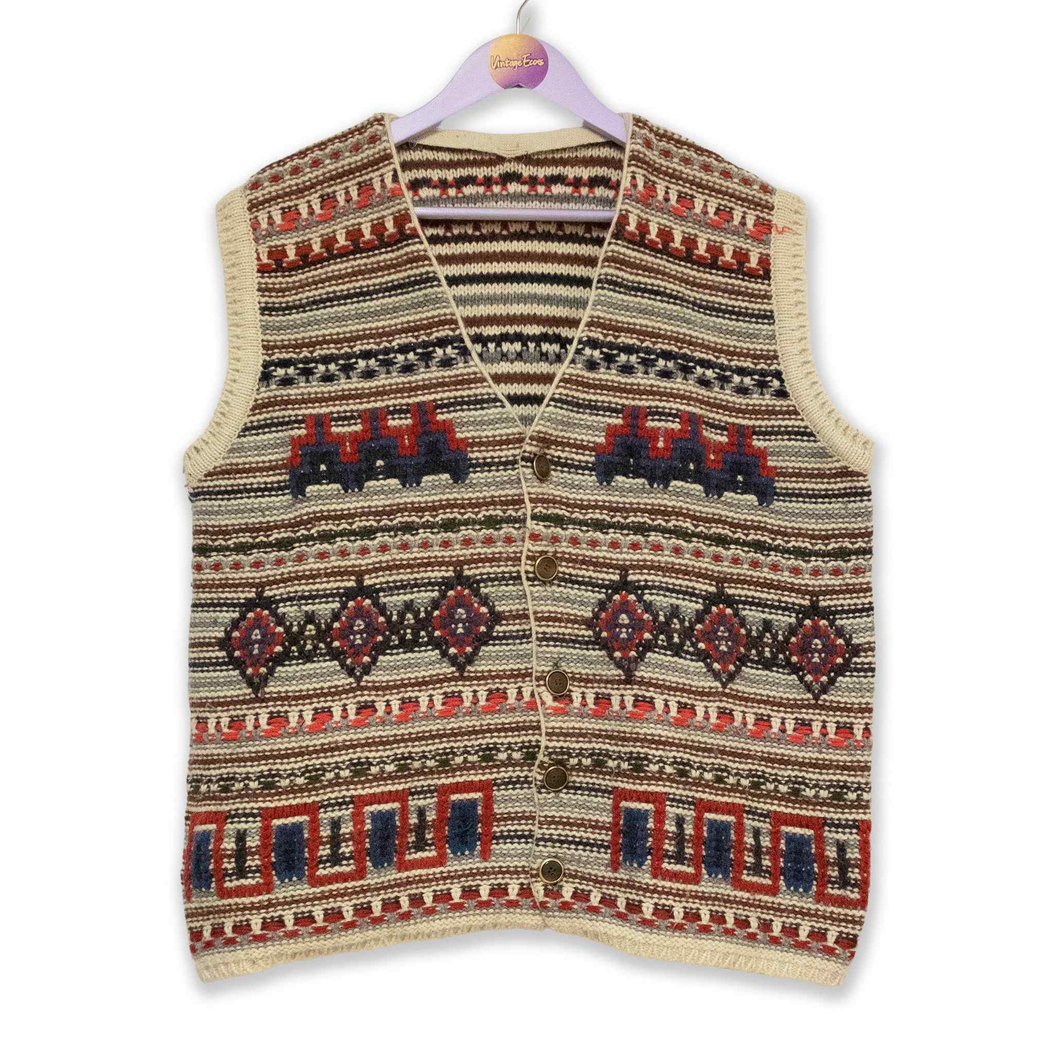 Gilet Vintage Handmade misto lana - Taglia XL