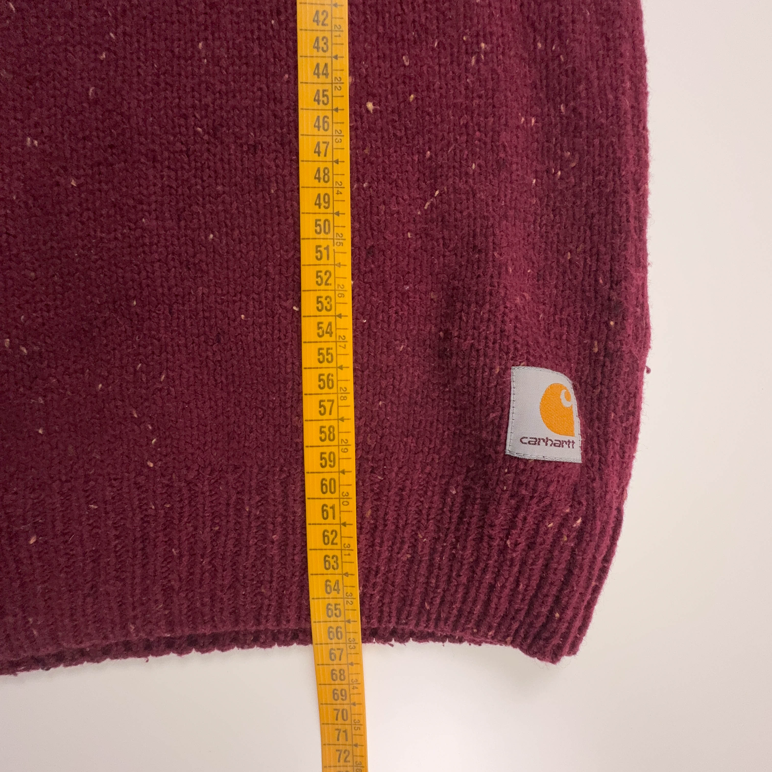 Maglione Carhartt bordeaux a girocollo 78% lana d'agnello - Taglia S/M uomo