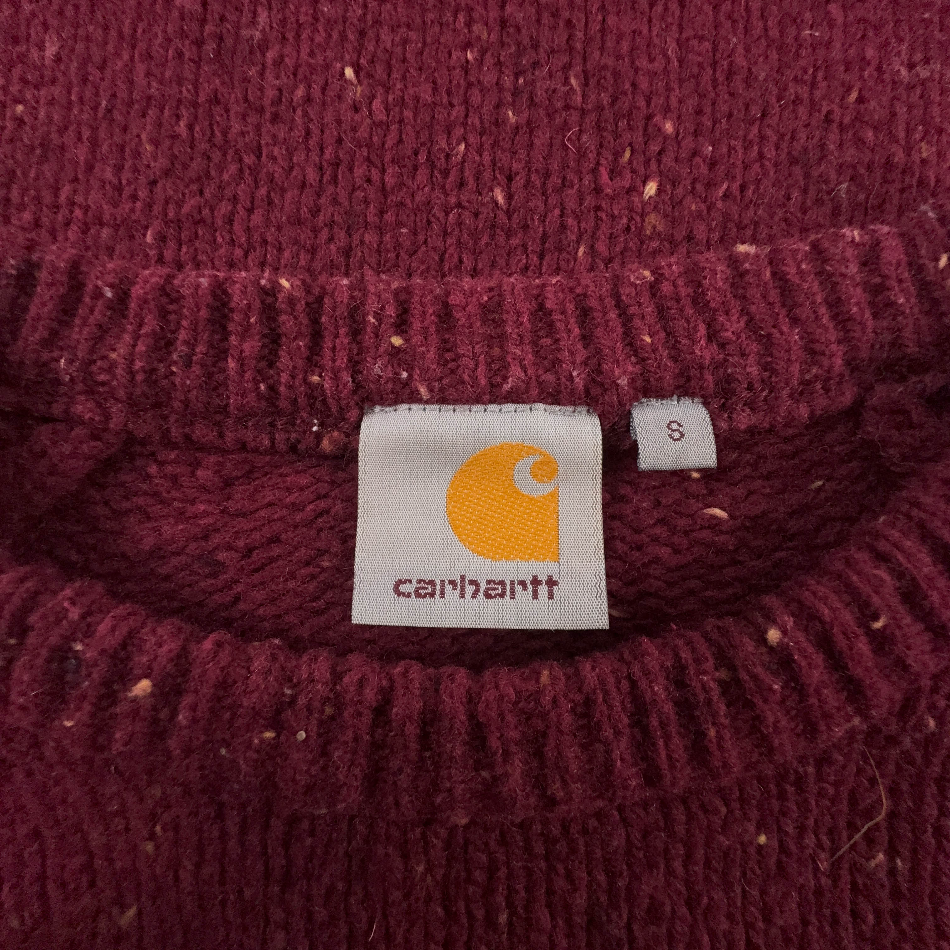 Maglione Carhartt bordeaux a girocollo 78% lana d'agnello - Taglia S/M uomo