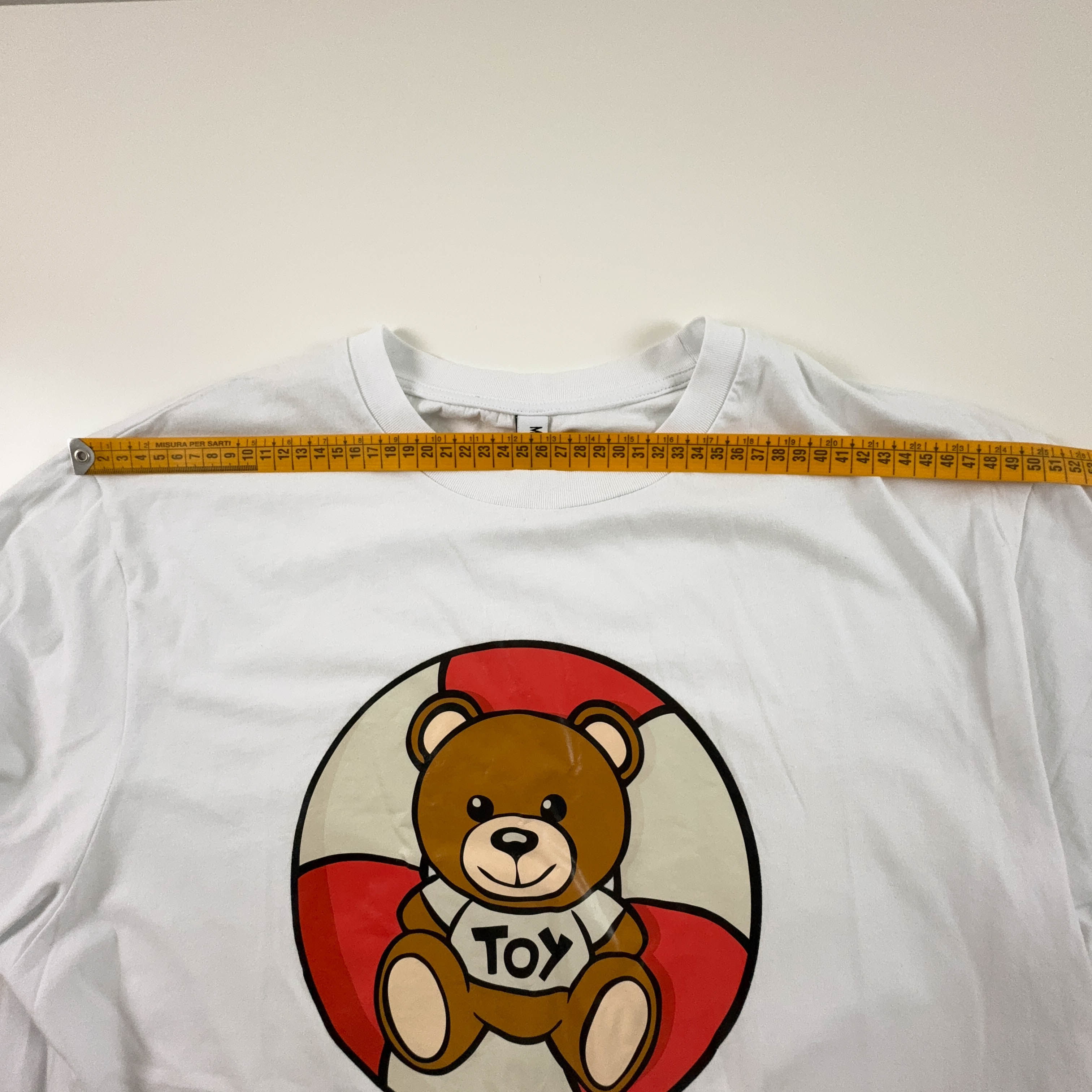 Moschino White Cotton T-Shirt with Print - Men's Size XXL