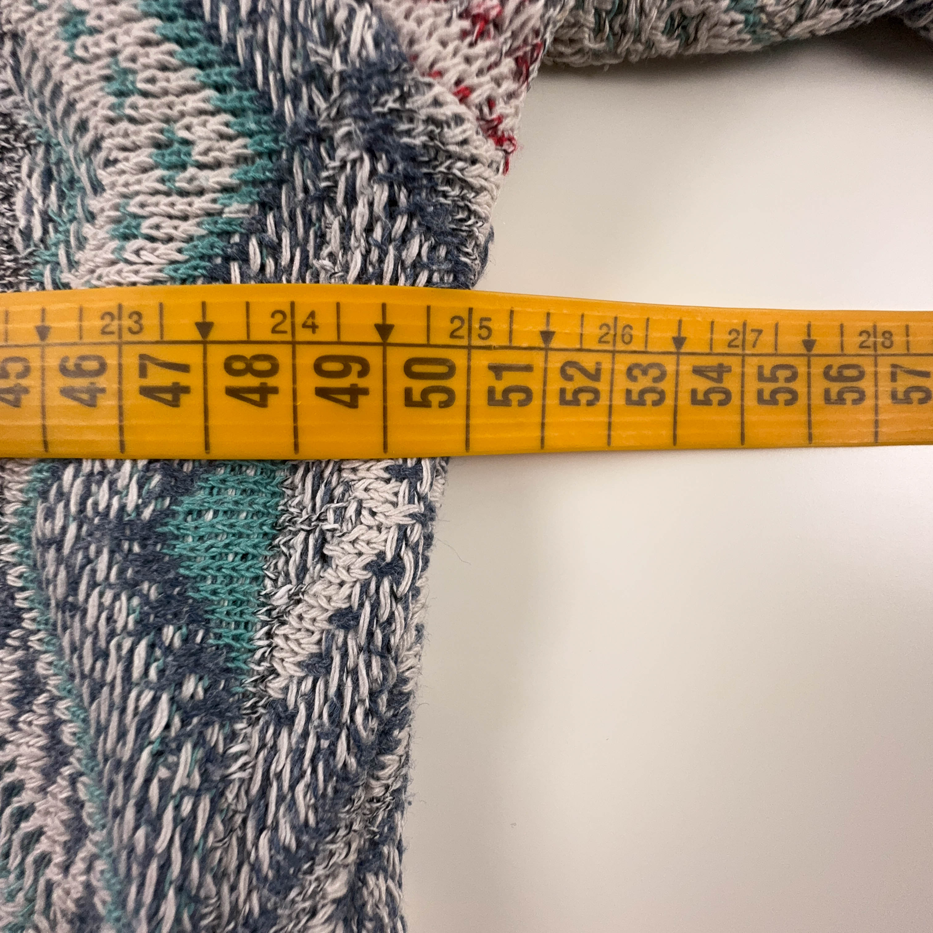 Maglione Vintage multicolore geometrico con bottoni anni 80 90 - Taglia 48/50 uomo