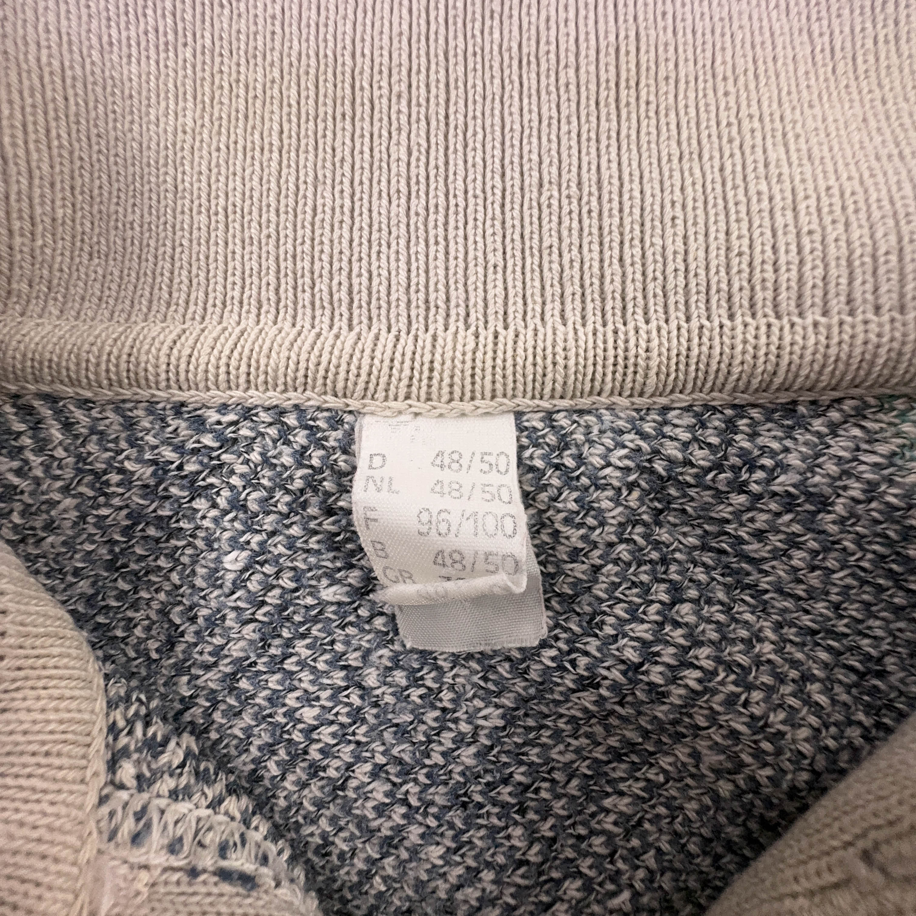 Maglione Vintage multicolore geometrico con bottoni anni 80 90 - Taglia 48/50 uomo