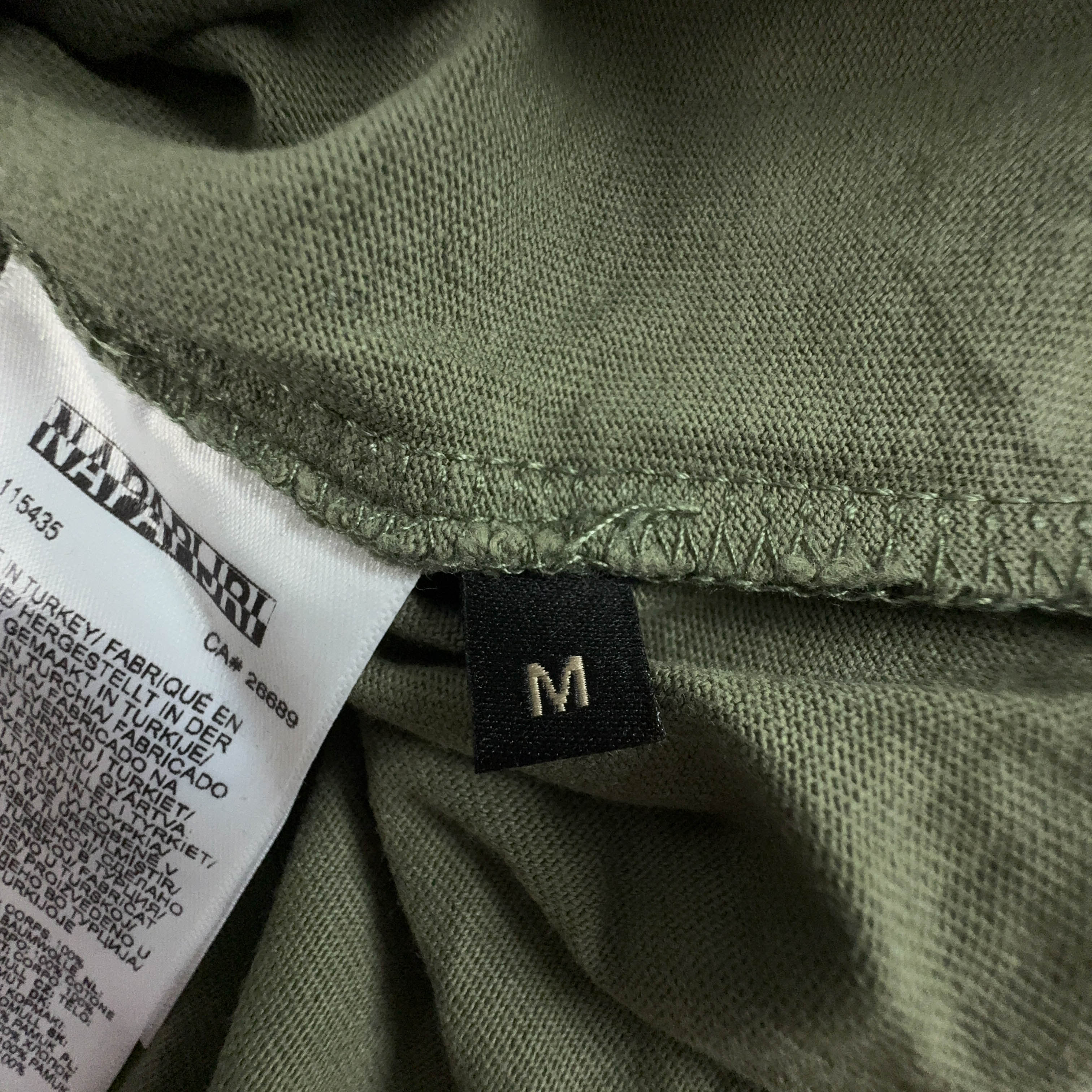 Napapijri Green Cotton T-Shirt with Print - Men's Size M/L