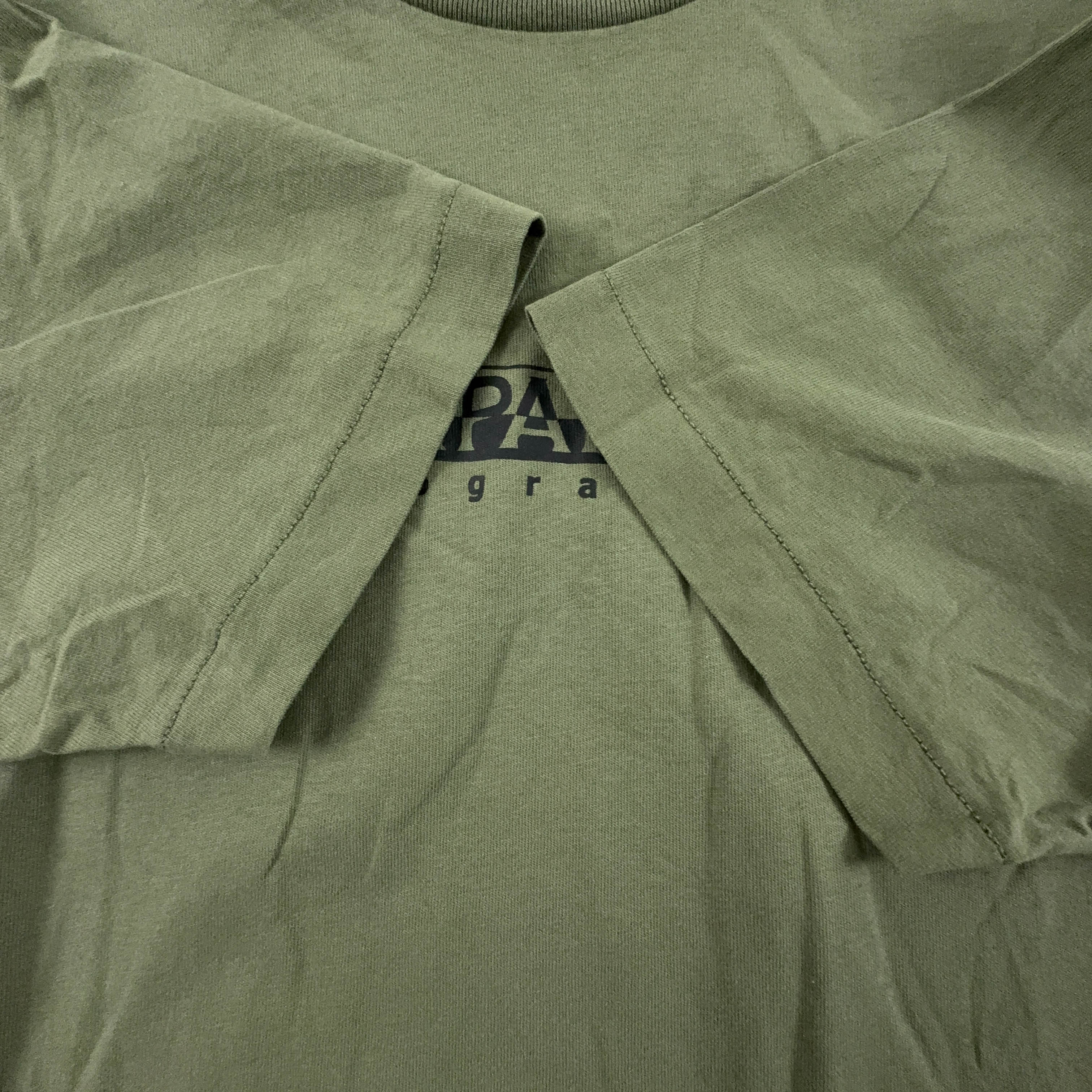 Napapijri Green Cotton T-Shirt with Print - Men's Size M/L