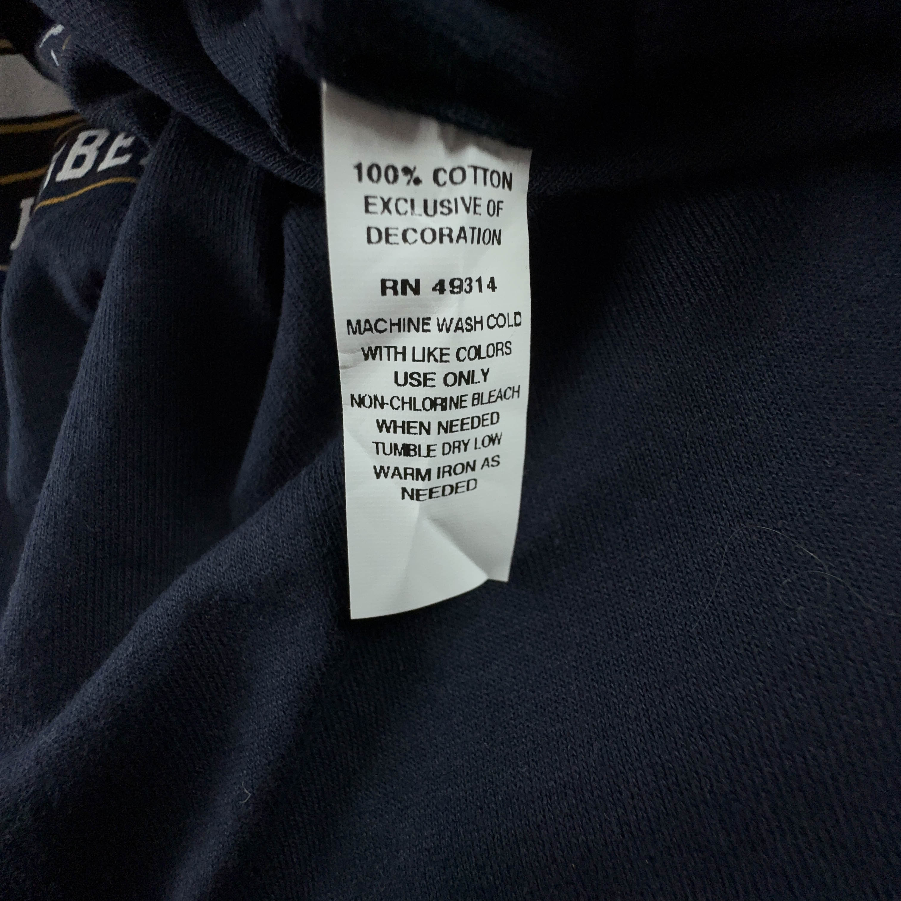 Champion Dark Blue Cotton T-Shirt with College Print - Men's Size XL