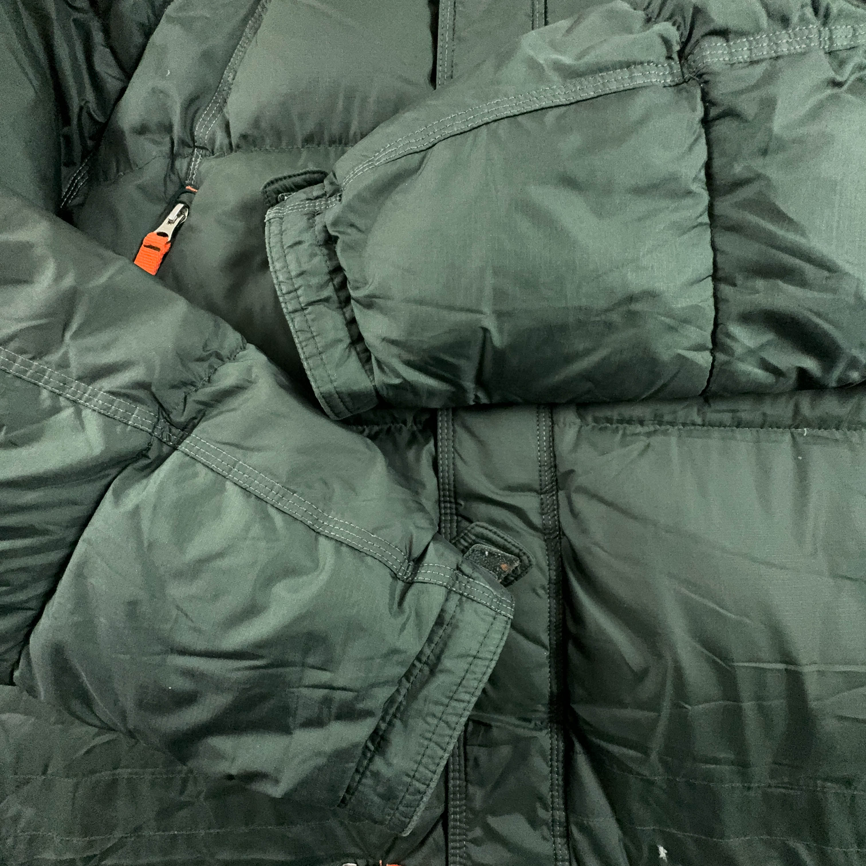 Giubbotto Nike Vintage anni 00 verde con dettagli arancioni e cappuccio - Taglia XL 188 uomo