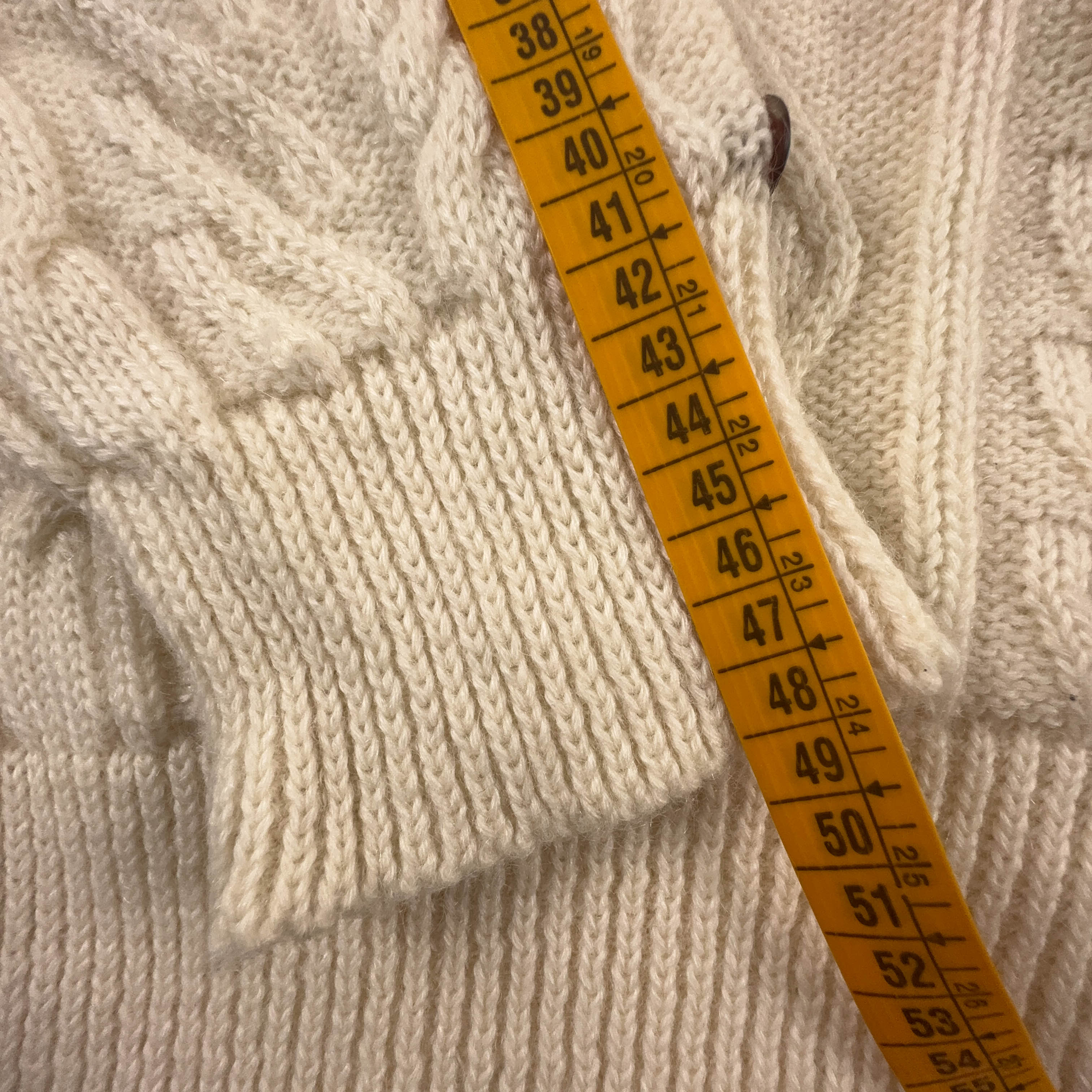 Maglione Vintage crema a girocollo 65% lana e alpaca anni 80 90 - Taglia M uomo