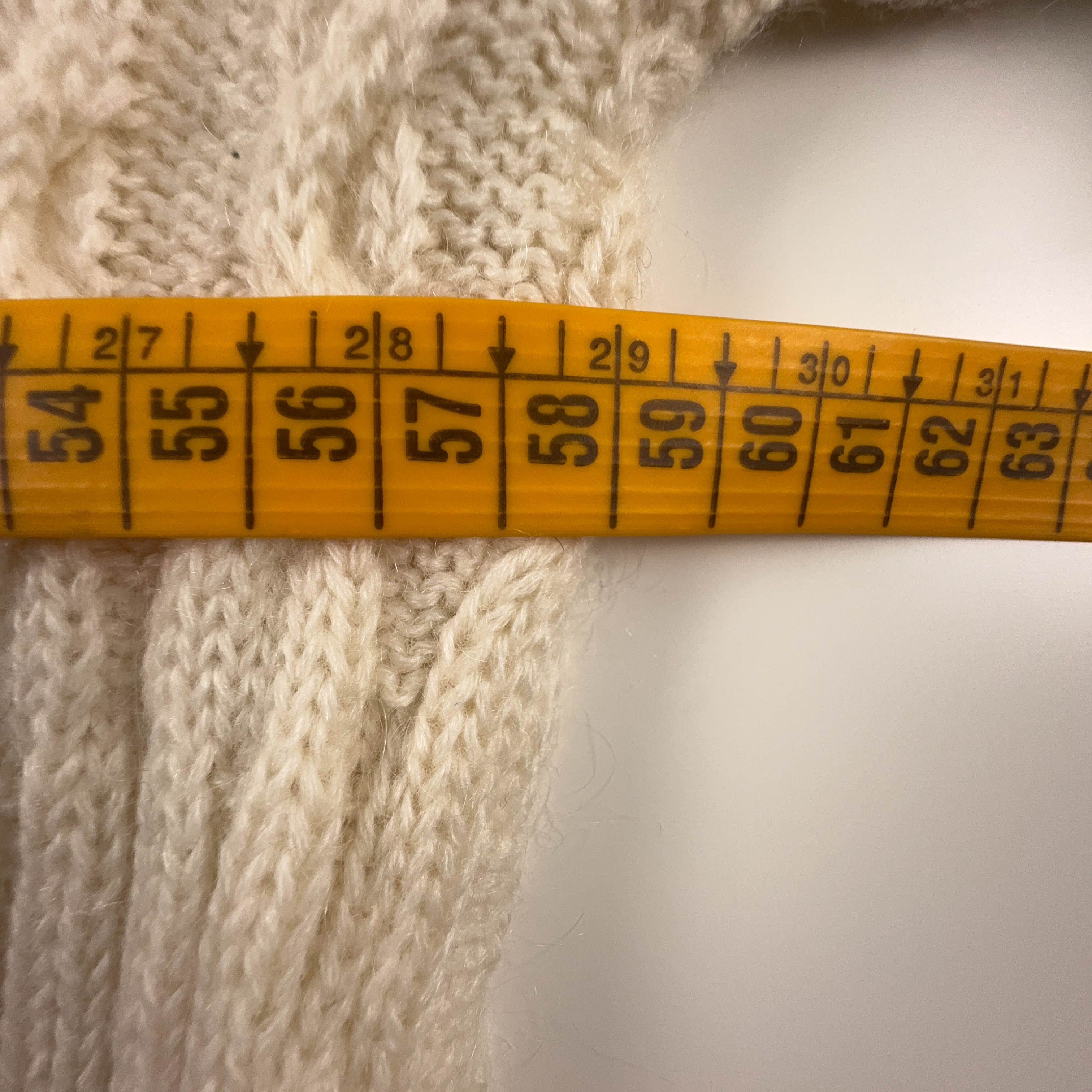 Maglione Vintage crema a girocollo 65% lana e alpaca anni 80 90 - Taglia M uomo