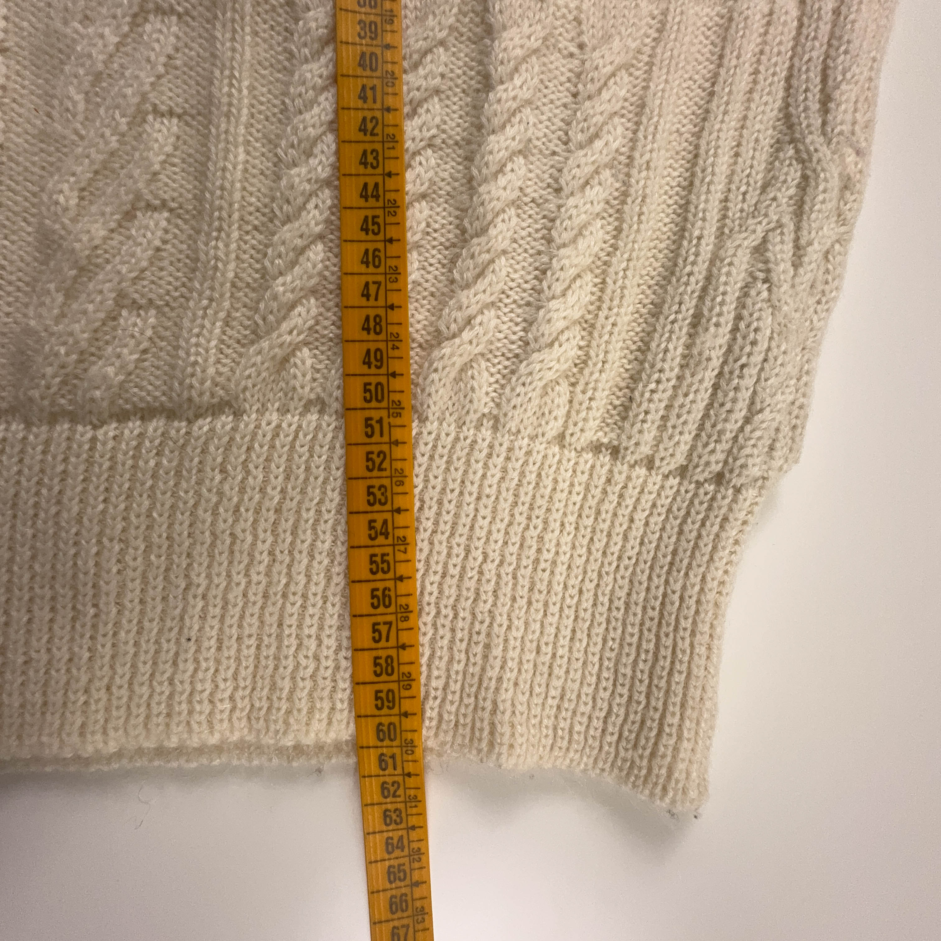 Maglione Vintage crema a girocollo 65% lana e alpaca anni 80 90 - Taglia M uomo