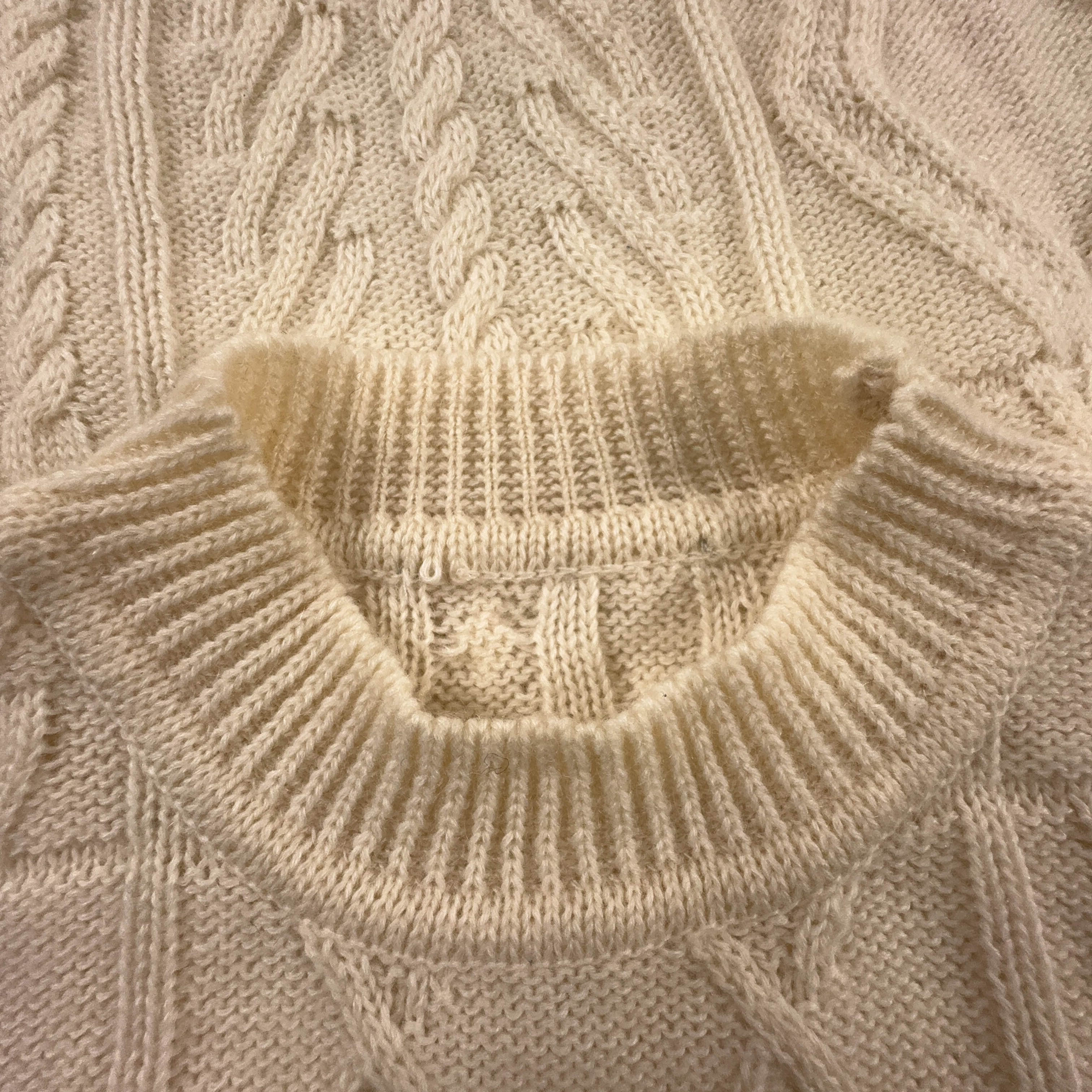 Maglione Vintage crema a girocollo 65% lana e alpaca anni 80 90 - Taglia M uomo