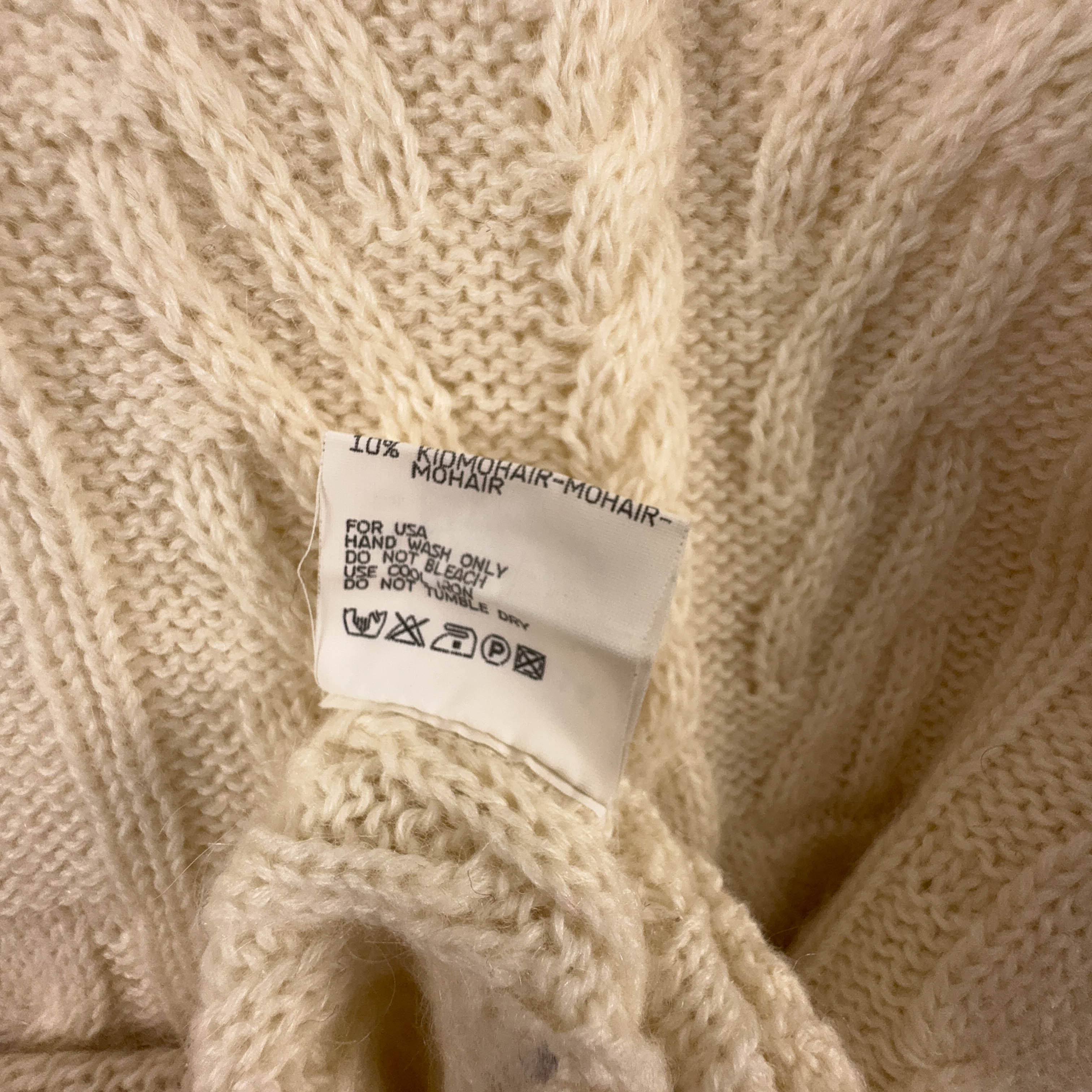 Maglione Vintage crema a girocollo 65% lana e alpaca anni 80 90 - Taglia M uomo