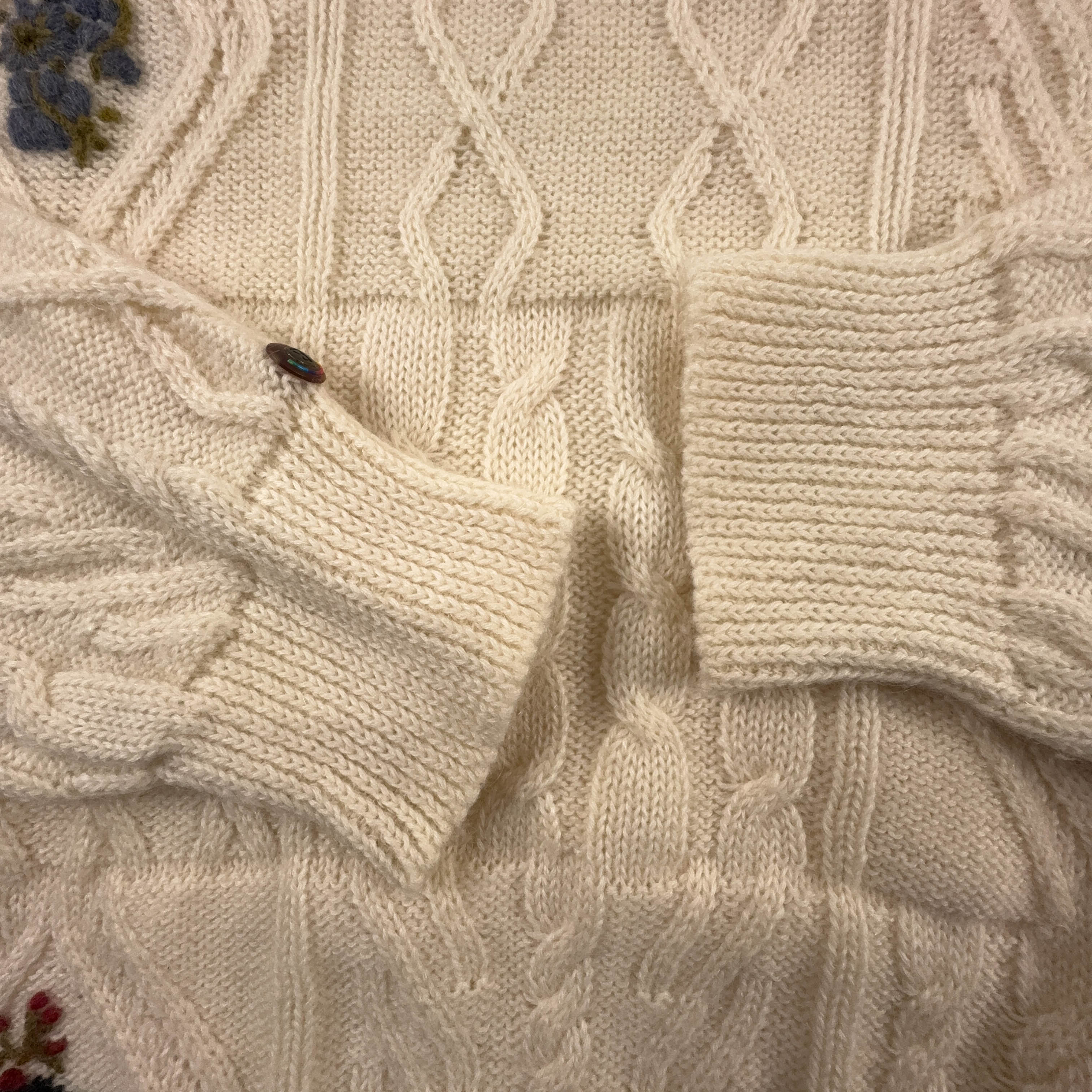 Maglione Vintage crema a girocollo 65% lana e alpaca anni 80 90 - Taglia M uomo