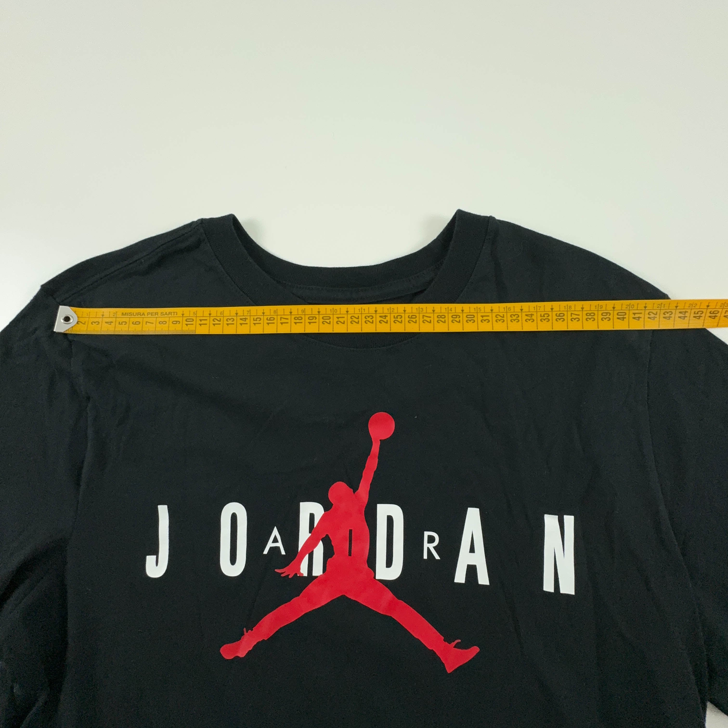 Jordan Black Cotton Printed T-Shirt - Men's Size M
