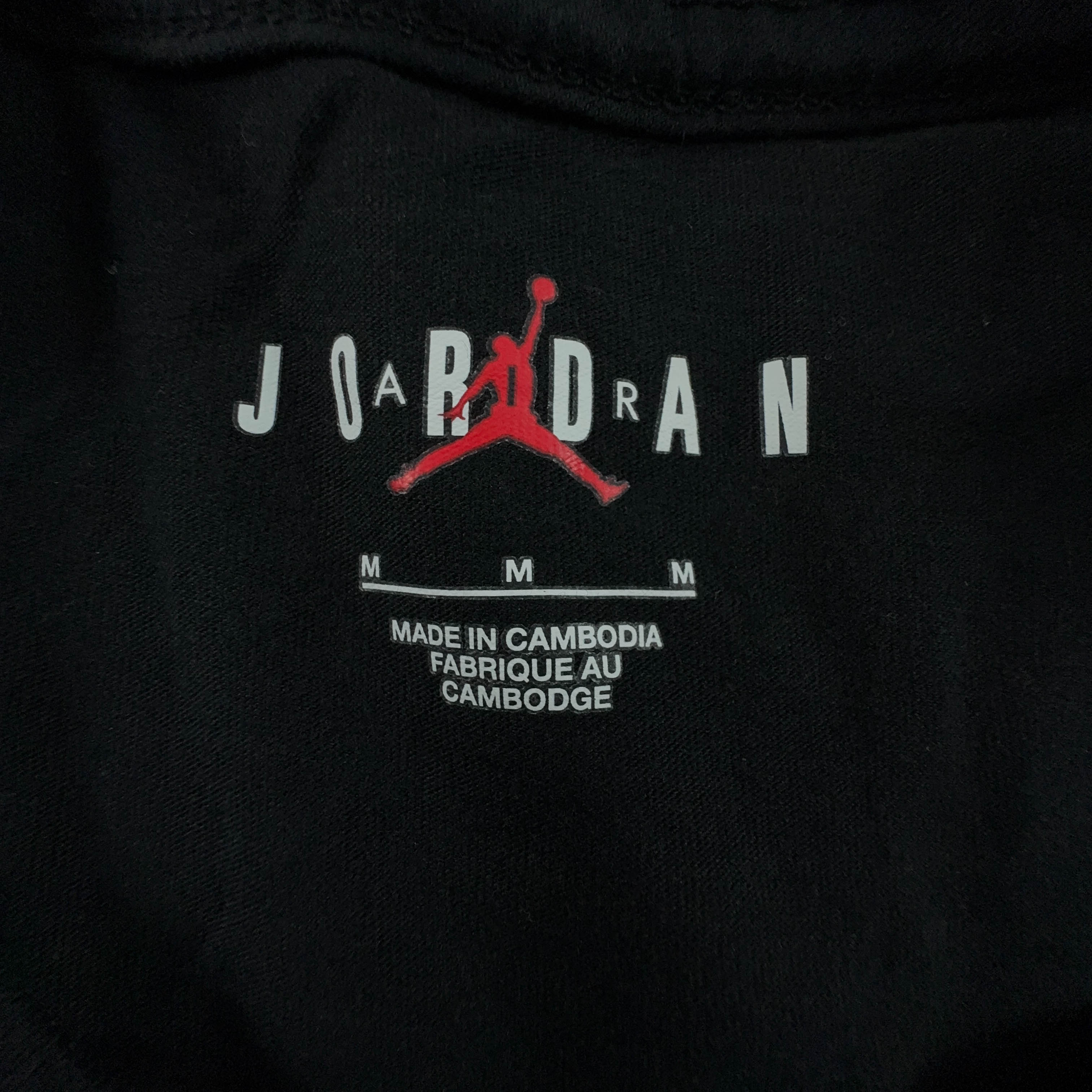 Jordan Black Cotton Printed T-Shirt - Men's Size M