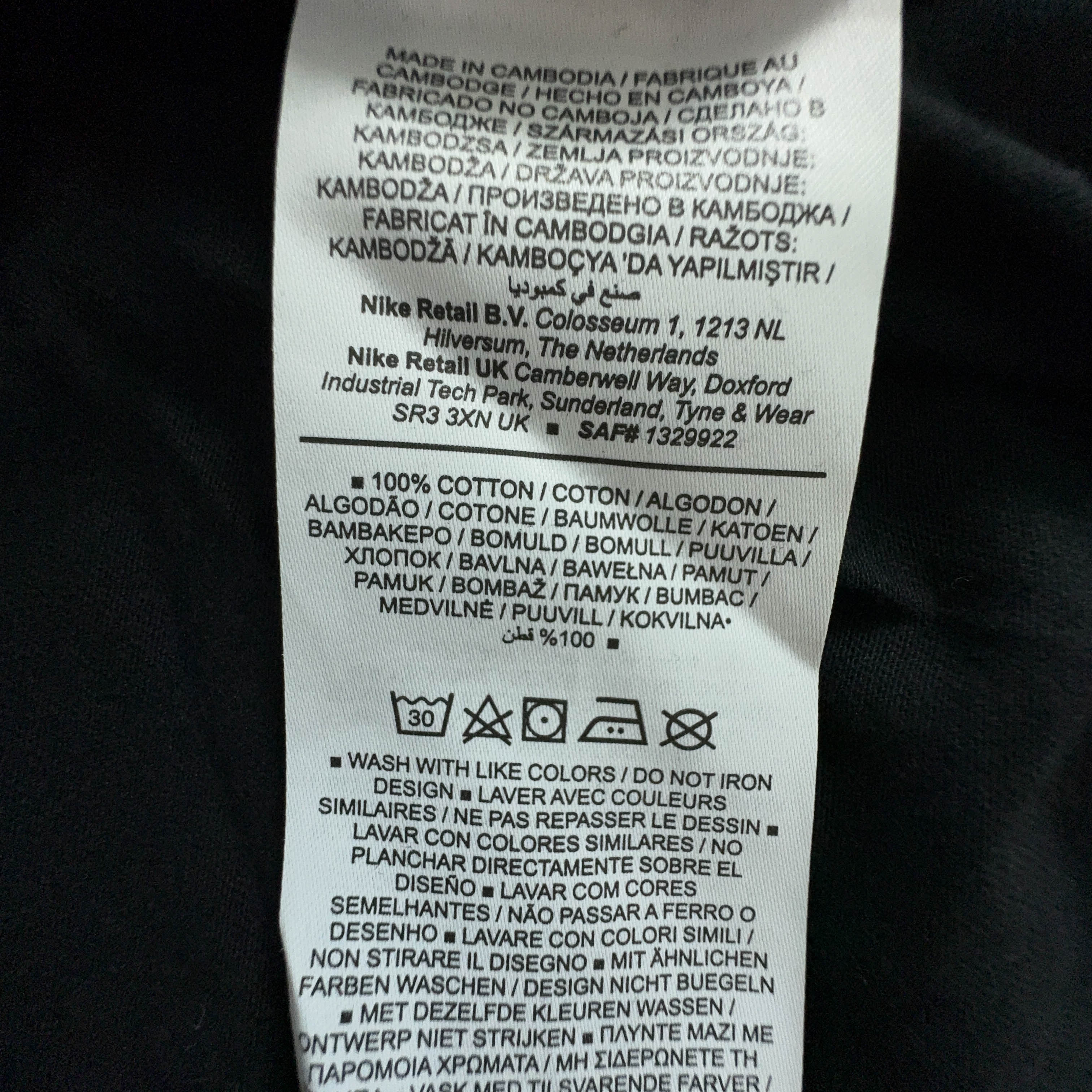 Jordan Black Cotton Printed T-Shirt - Men's Size M