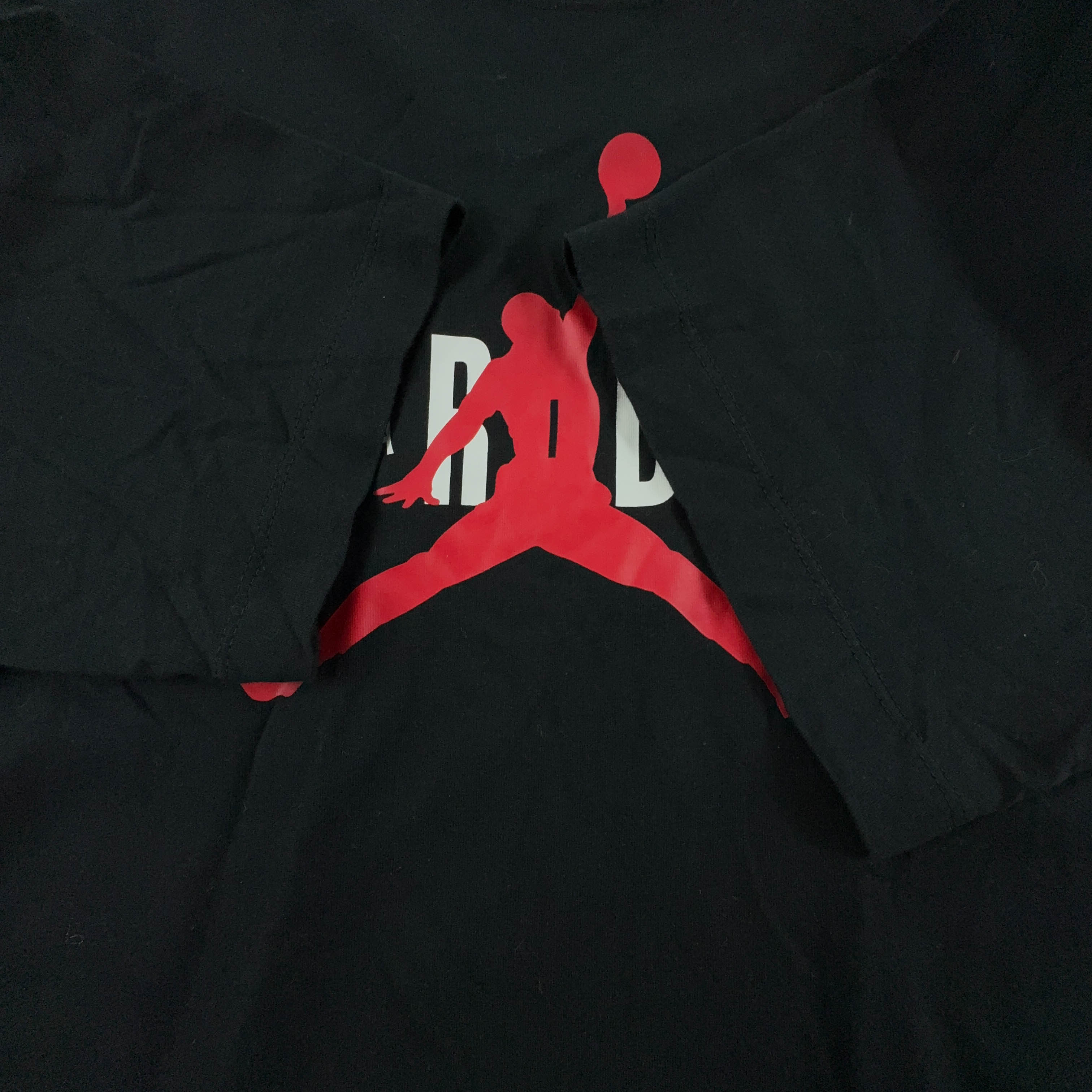 Jordan Black Cotton Printed T-Shirt - Men's Size M