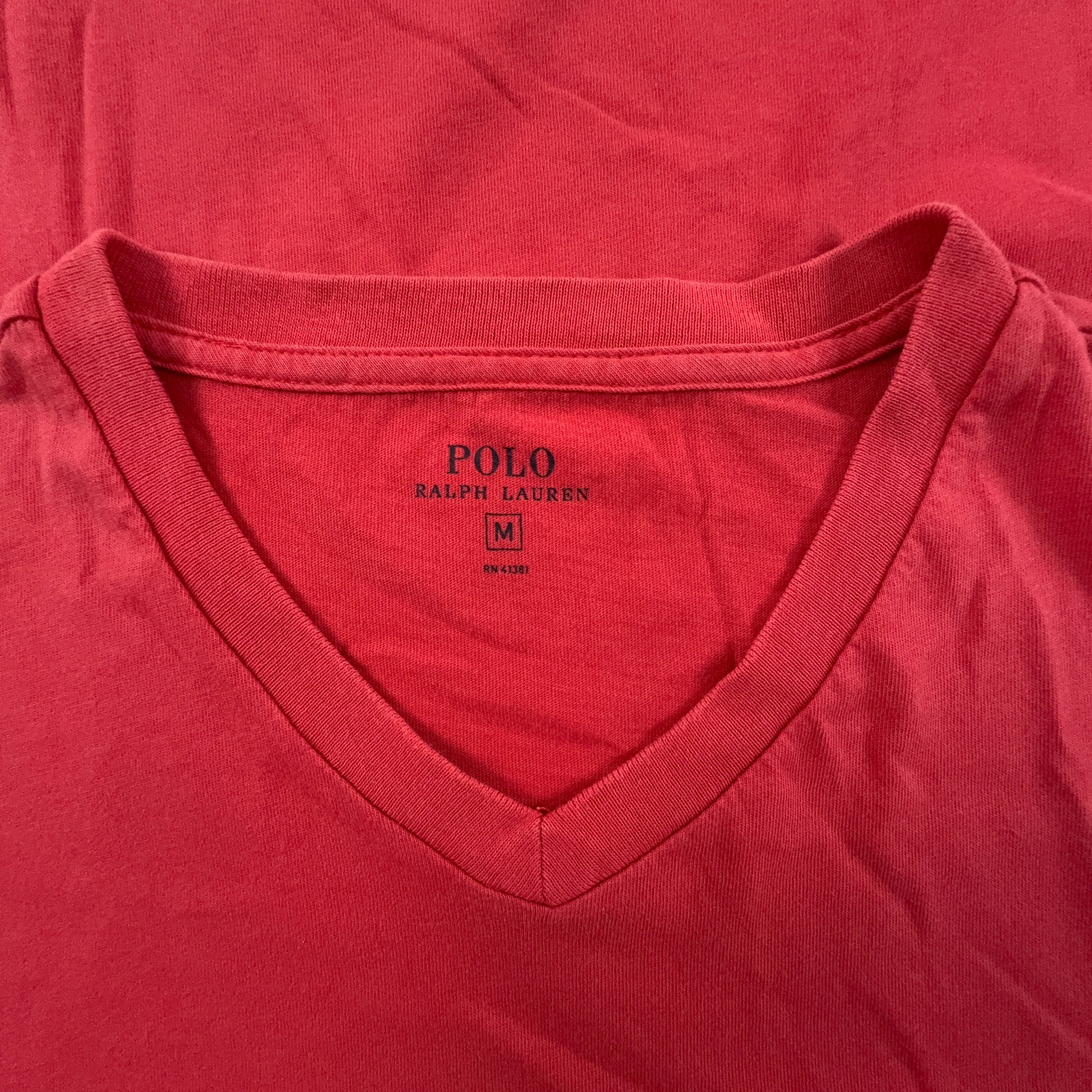 Ralph Lauren Coral Red Cotton T-Shirt - Men's Size M/L
