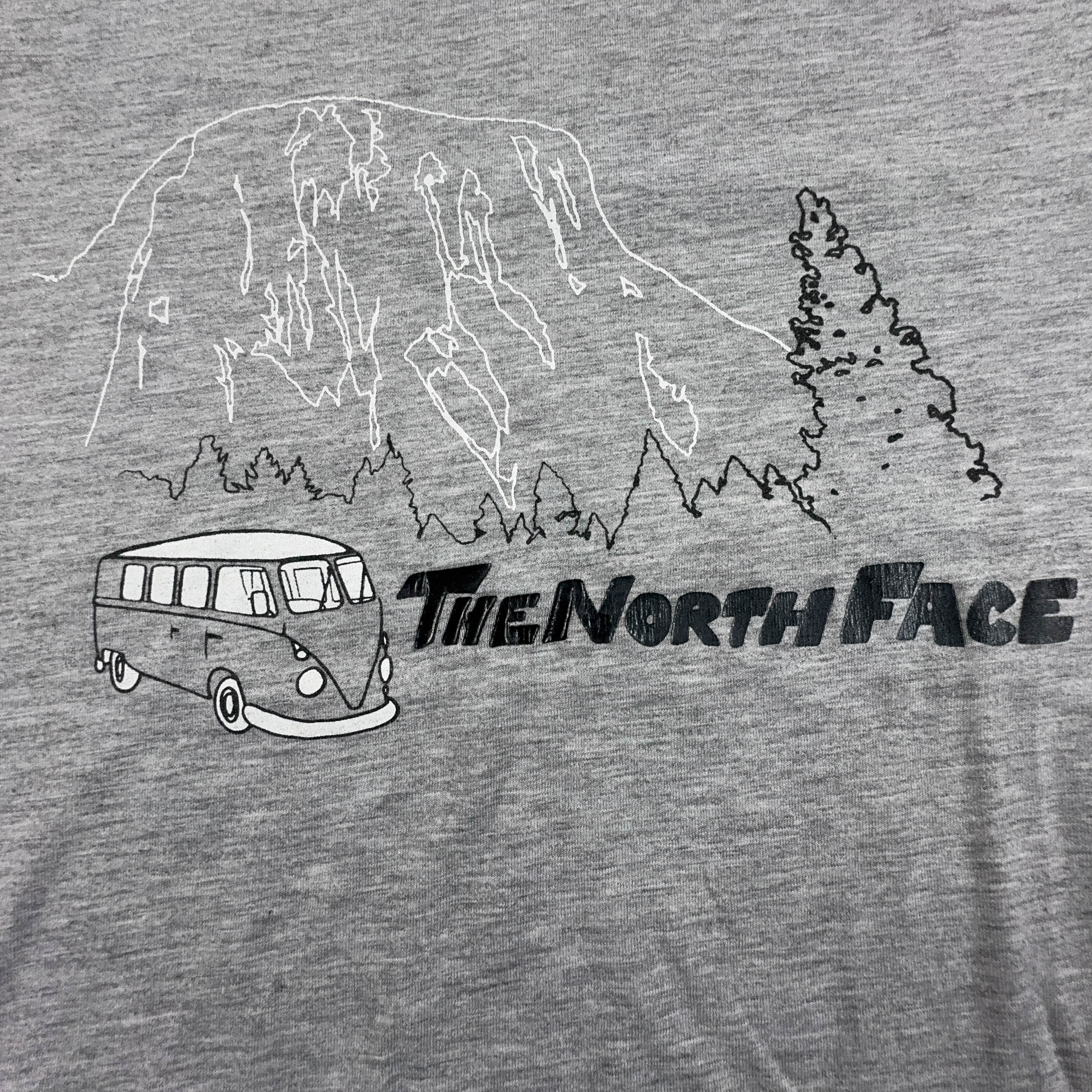 The North Face Grey Cotton T-Shirt with Print - Men's Size S/M